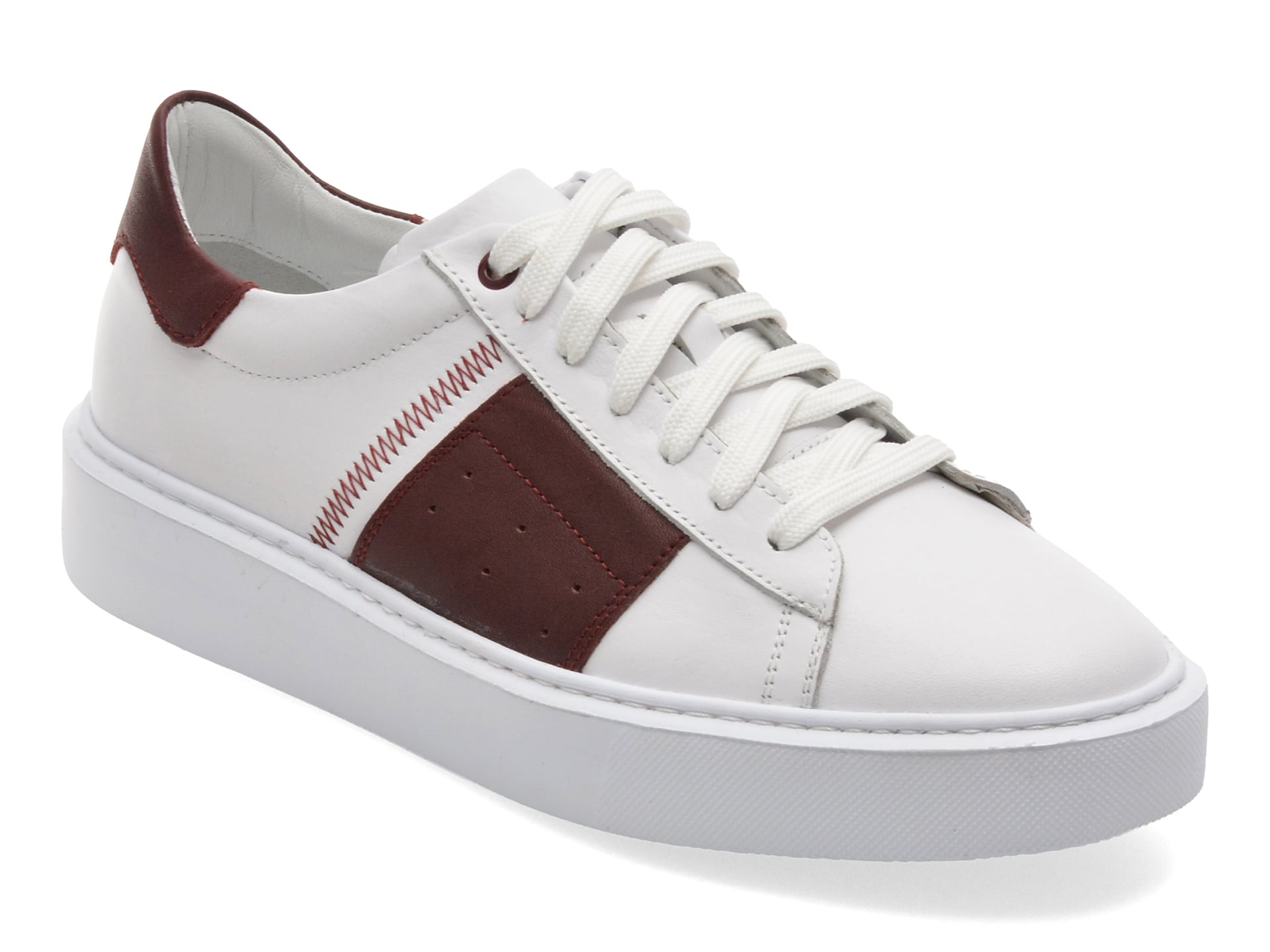 Pantofi sport MARCO BUFFON albi, BF351, din piele naturala