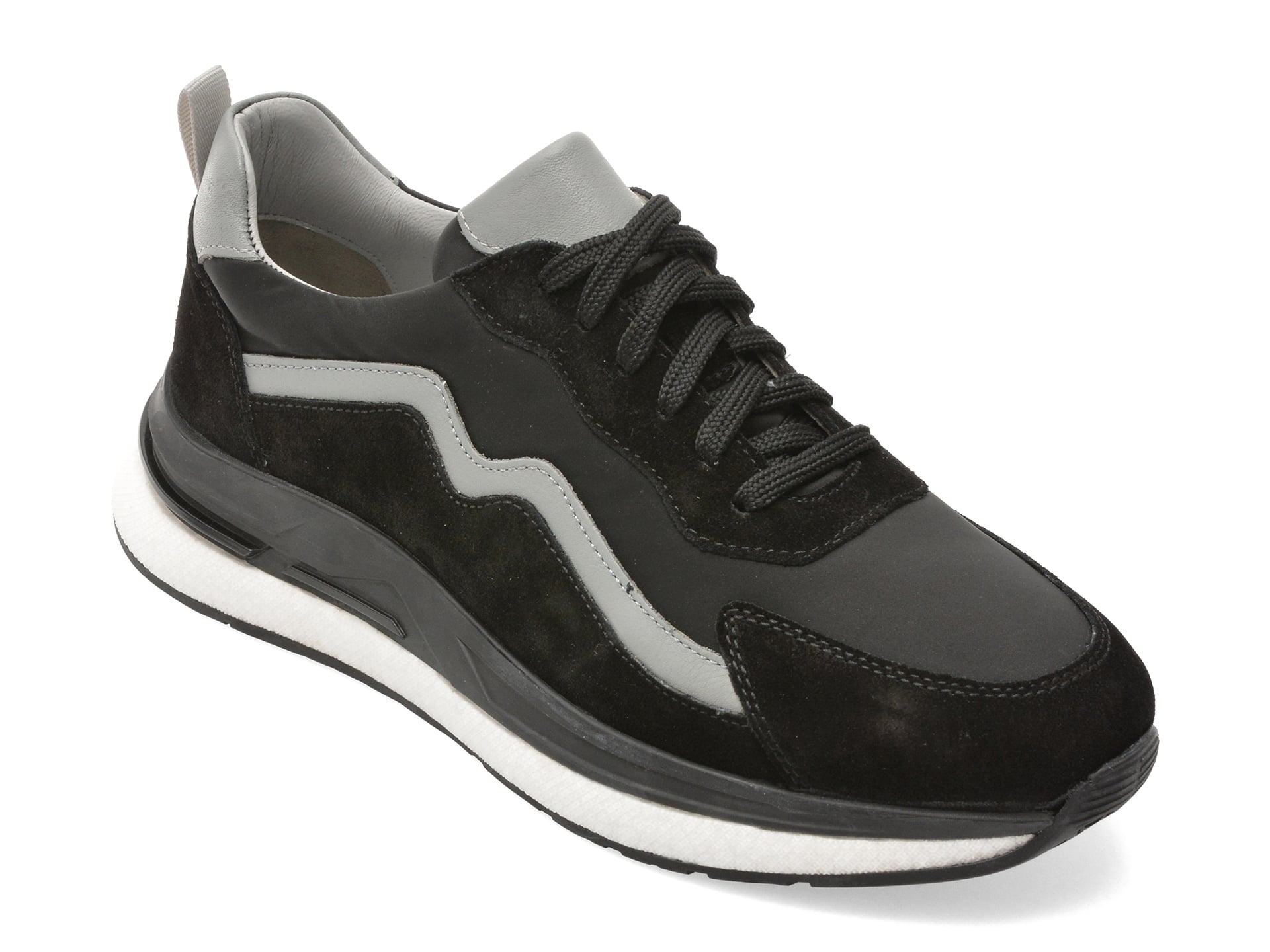 Pantofi sport MARCO BUFFON negri, BF6001, din piele naturala
