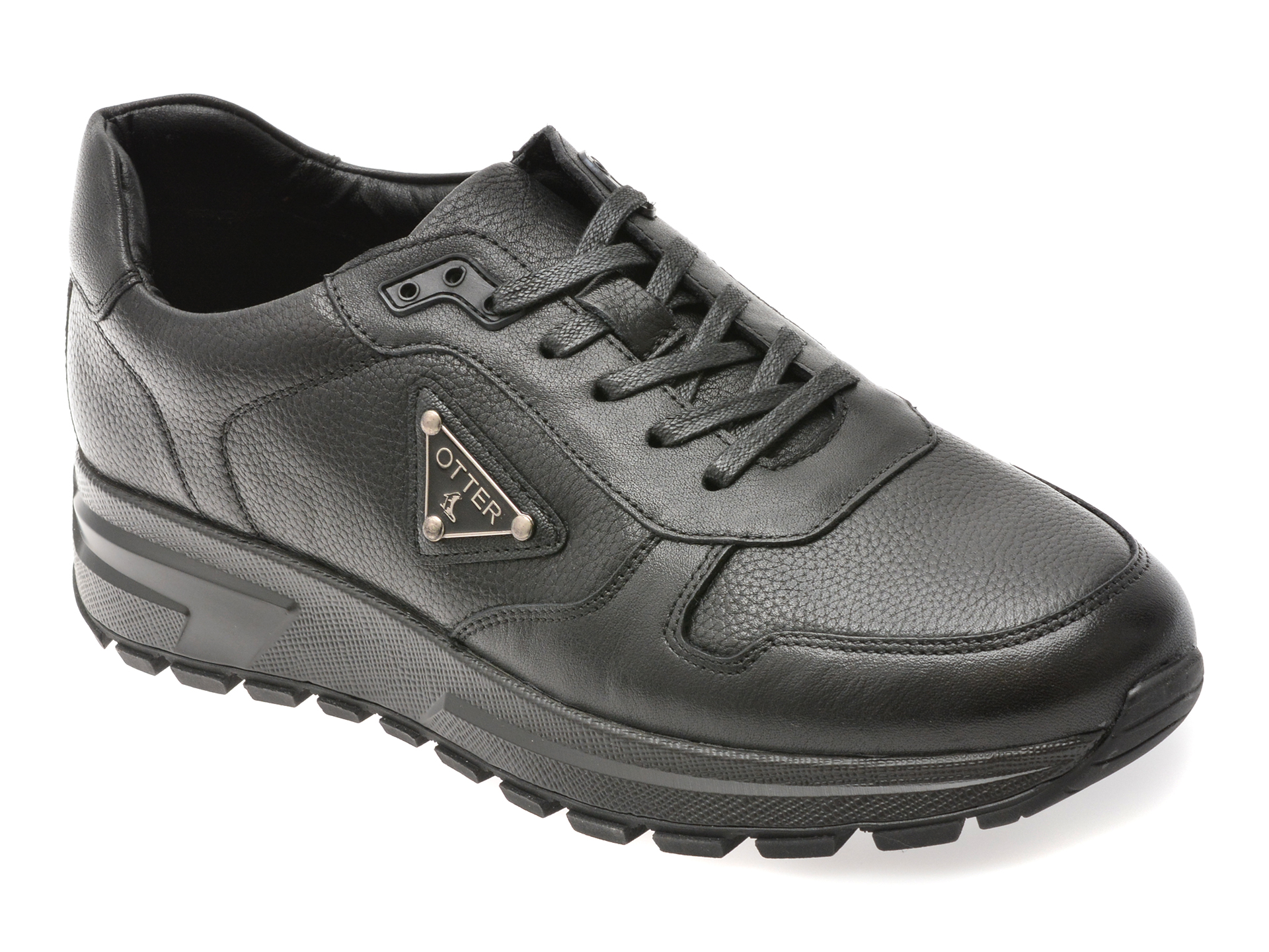 Pantofi sport OTTER negri, 12082, din piele naturala