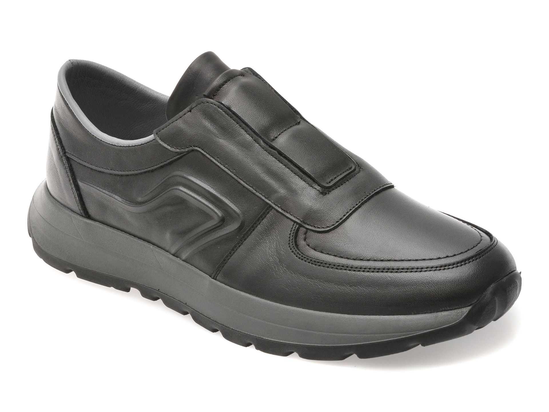 Pantofi sport OTTER negri, DD1200, din piele naturala