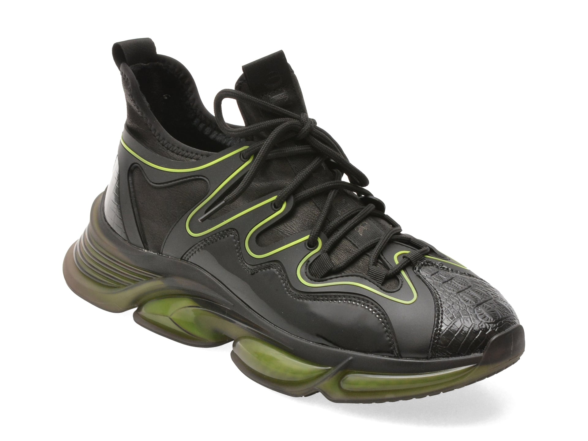 Pantofi sport OTTER negri, F700003, din piele ecologica
