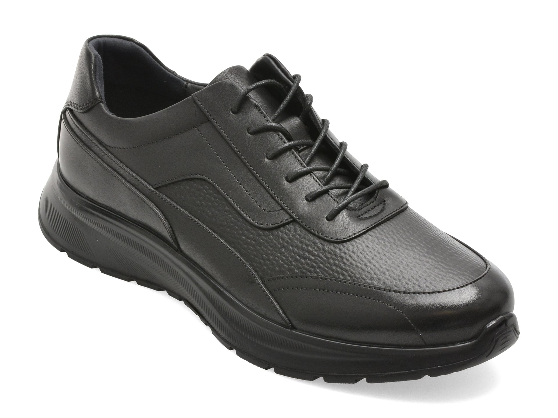 Pantofi sport OTTER negri, HT2, din piele naturala