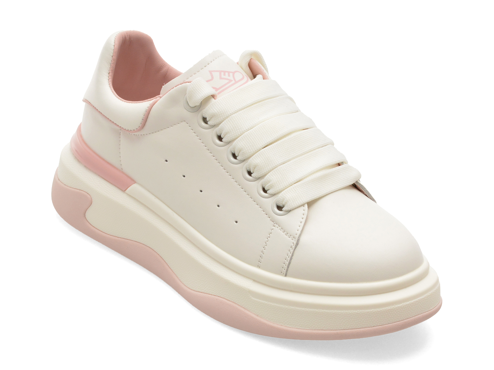 Pantofi sport PASS COLLECTION albi, M960009, din piele naturala