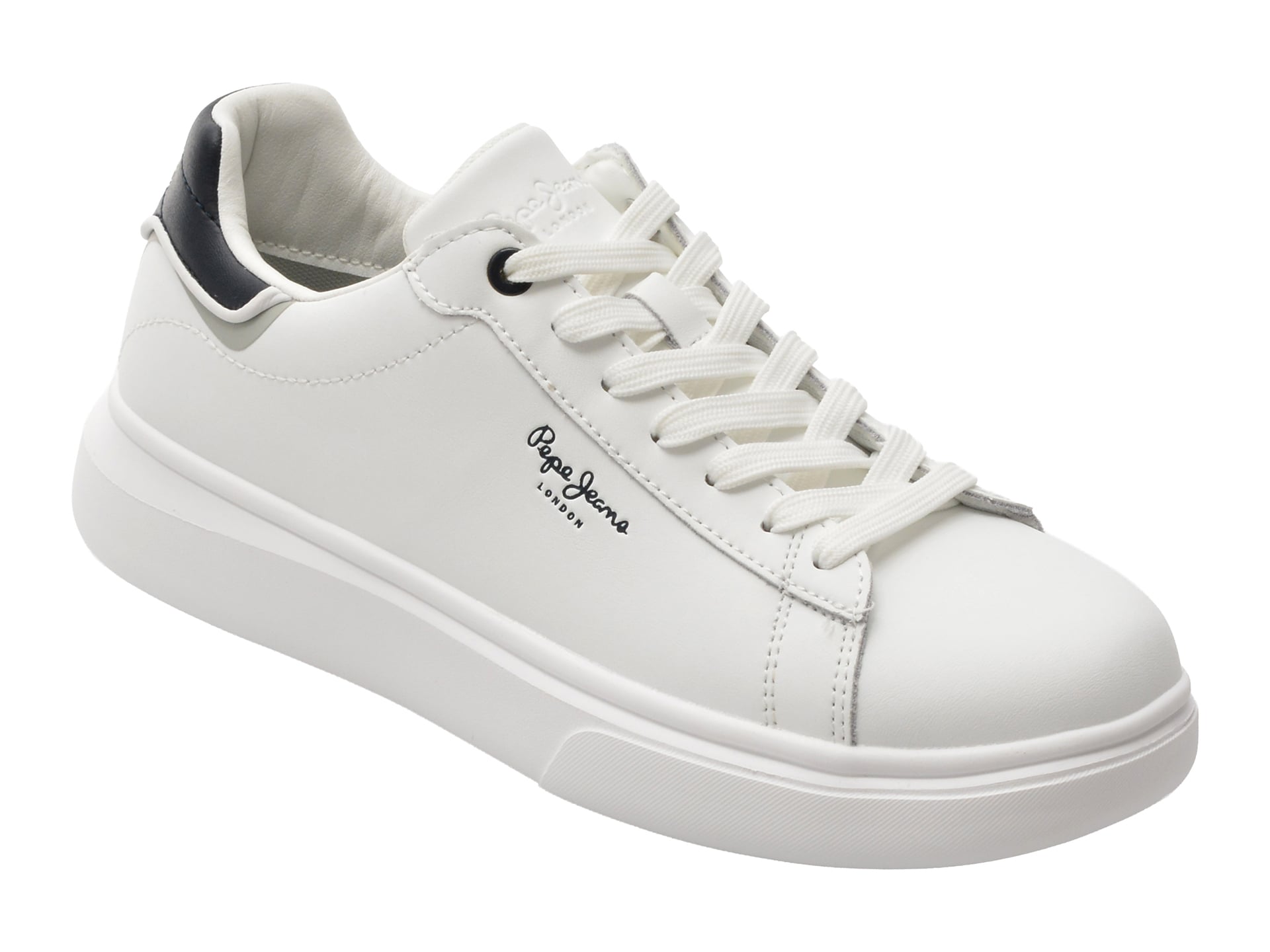Pantofi sport PEPE JEANS albi, MS0044, din piele naturala
