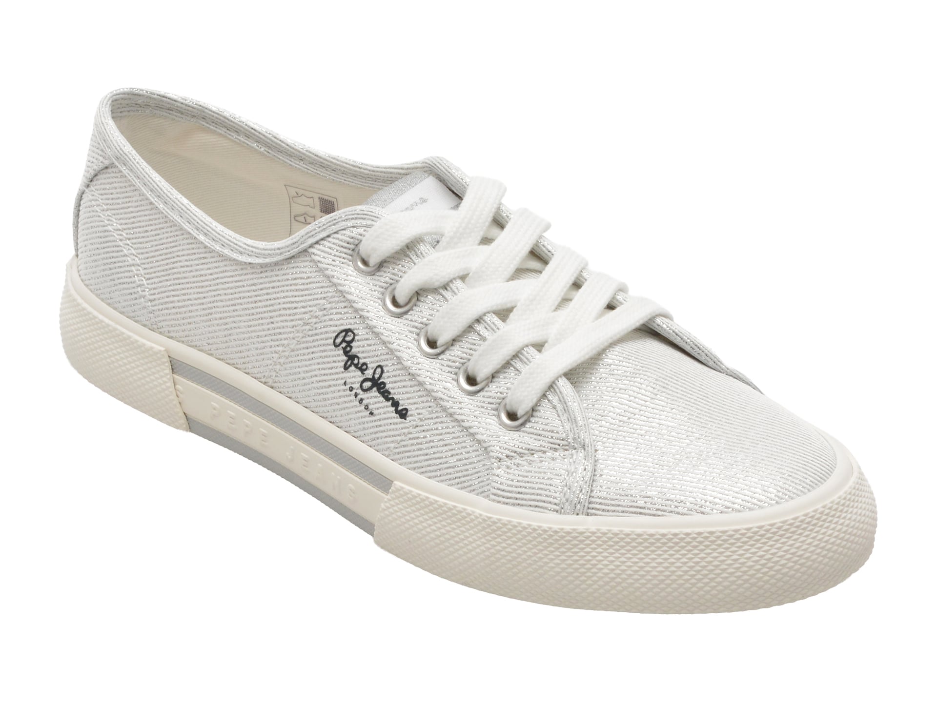 Pantofi sport PEPE JEANS argintii, LS31439, din material textil