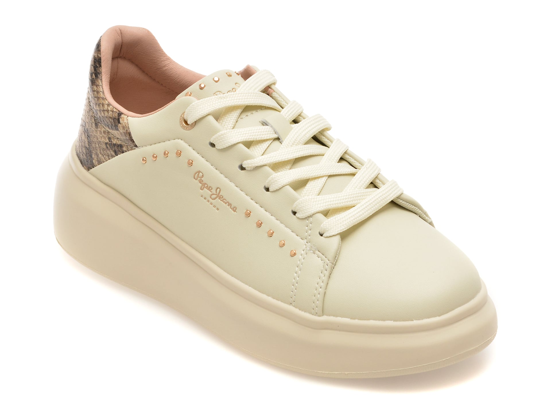 Pantofi sport PEPE JEANS crem, LS00022, din piele naturala