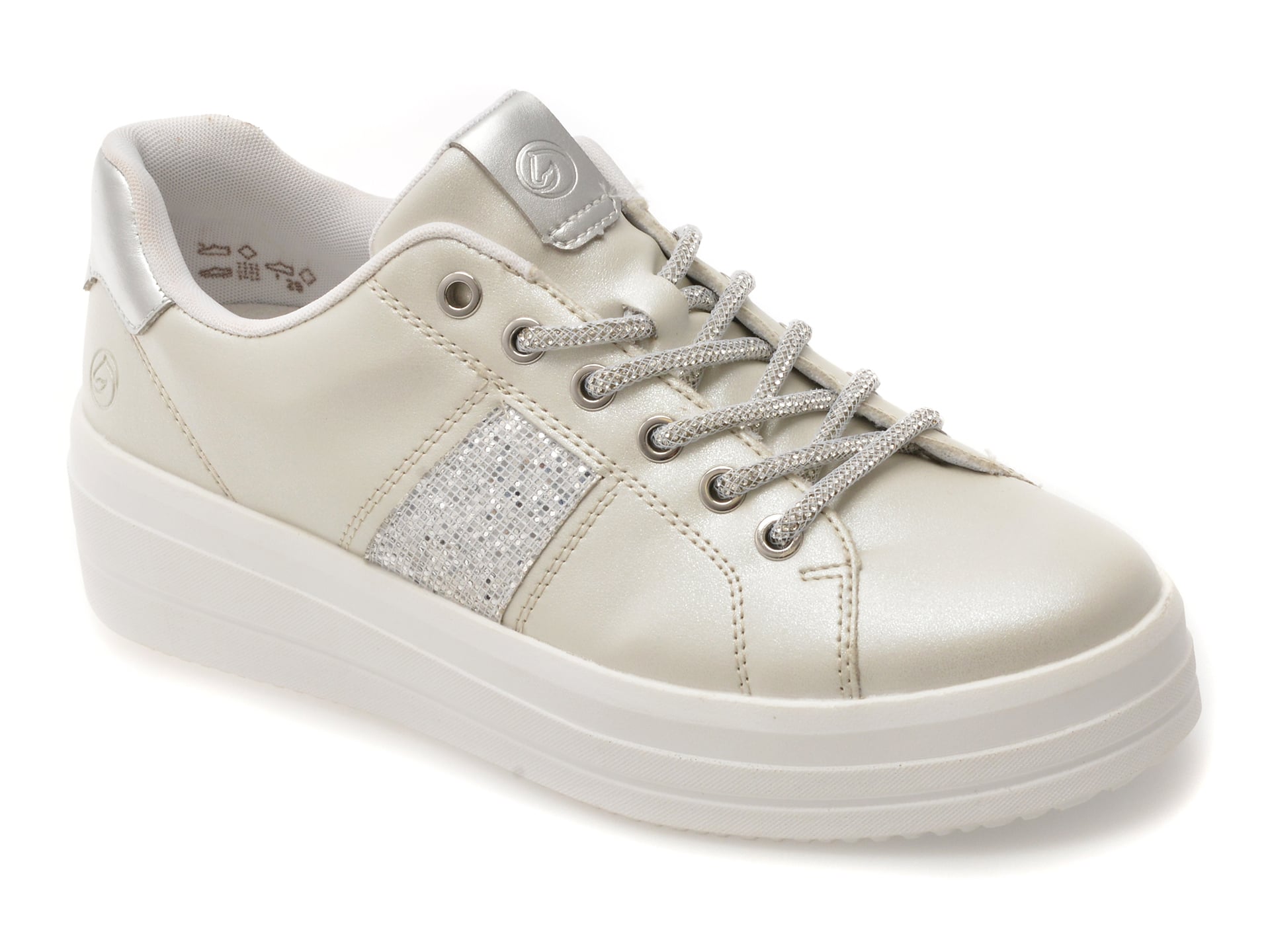 Pantofi sport REMONTE albi, D1C10, din piele ecologica