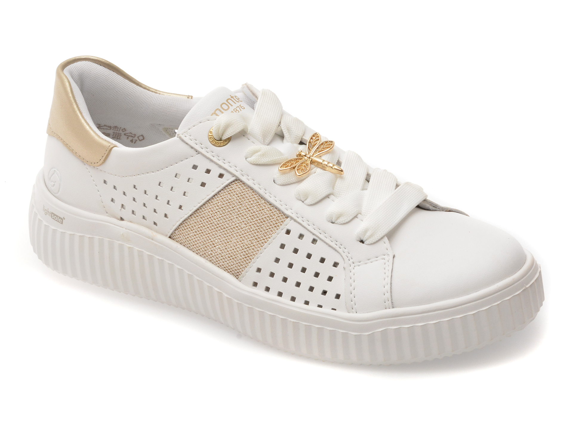 Pantofi sport REMONTE albi, D3E04, din piele naturala