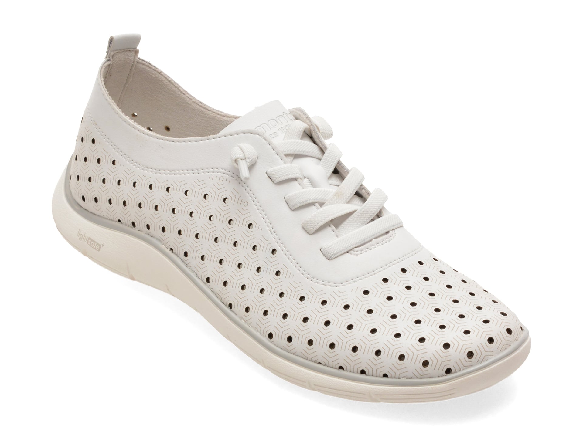 Pantofi sport REMONTE albi, D3G03, din piele naturala