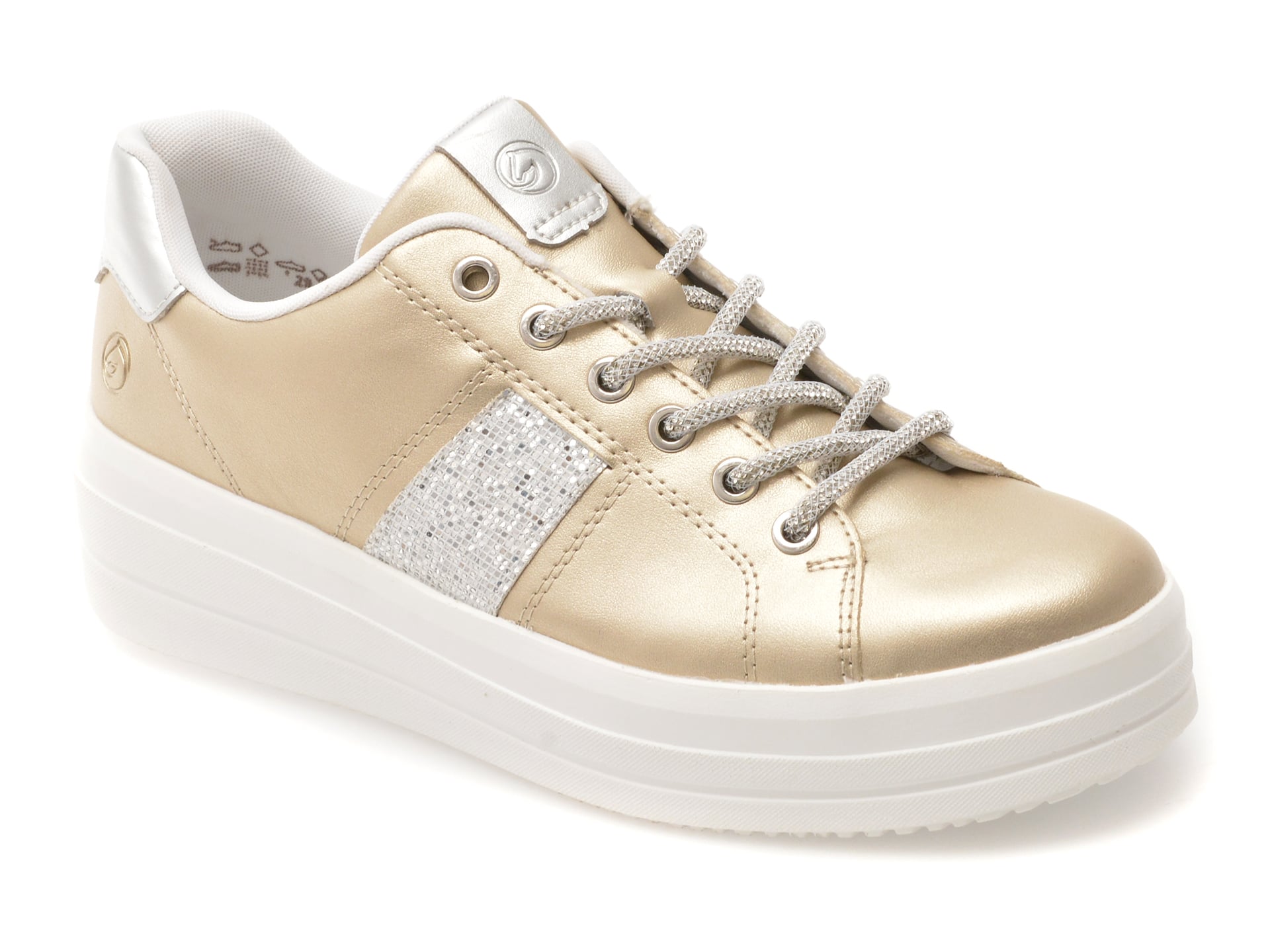 Pantofi sport REMONTE aurii, D1C10, din piele ecologica