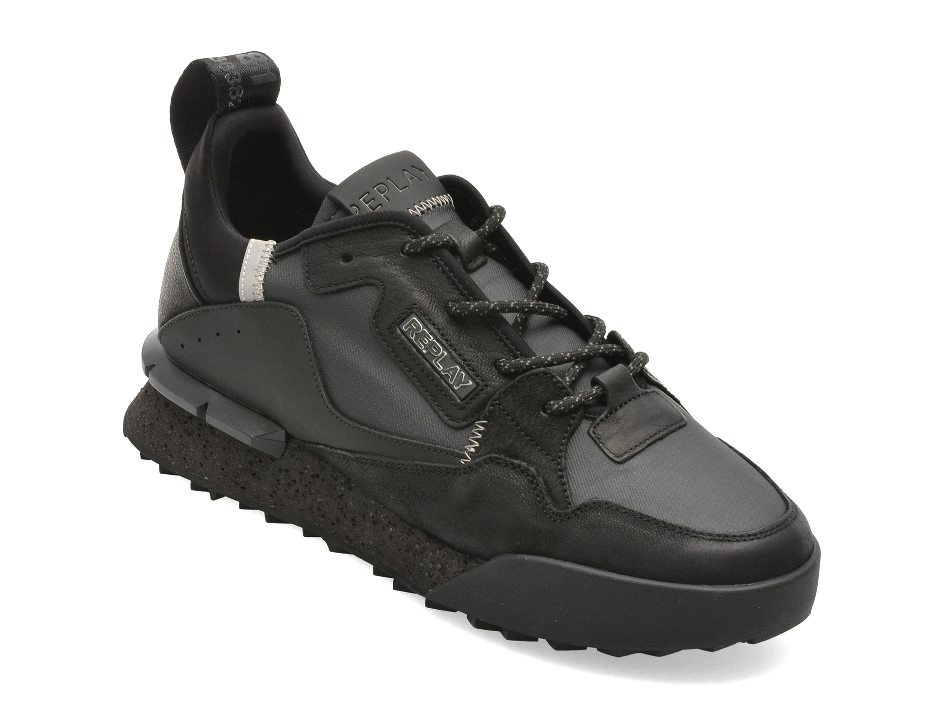 Pantofi sport REPLAY negri, MS1P76L, din piele naturala