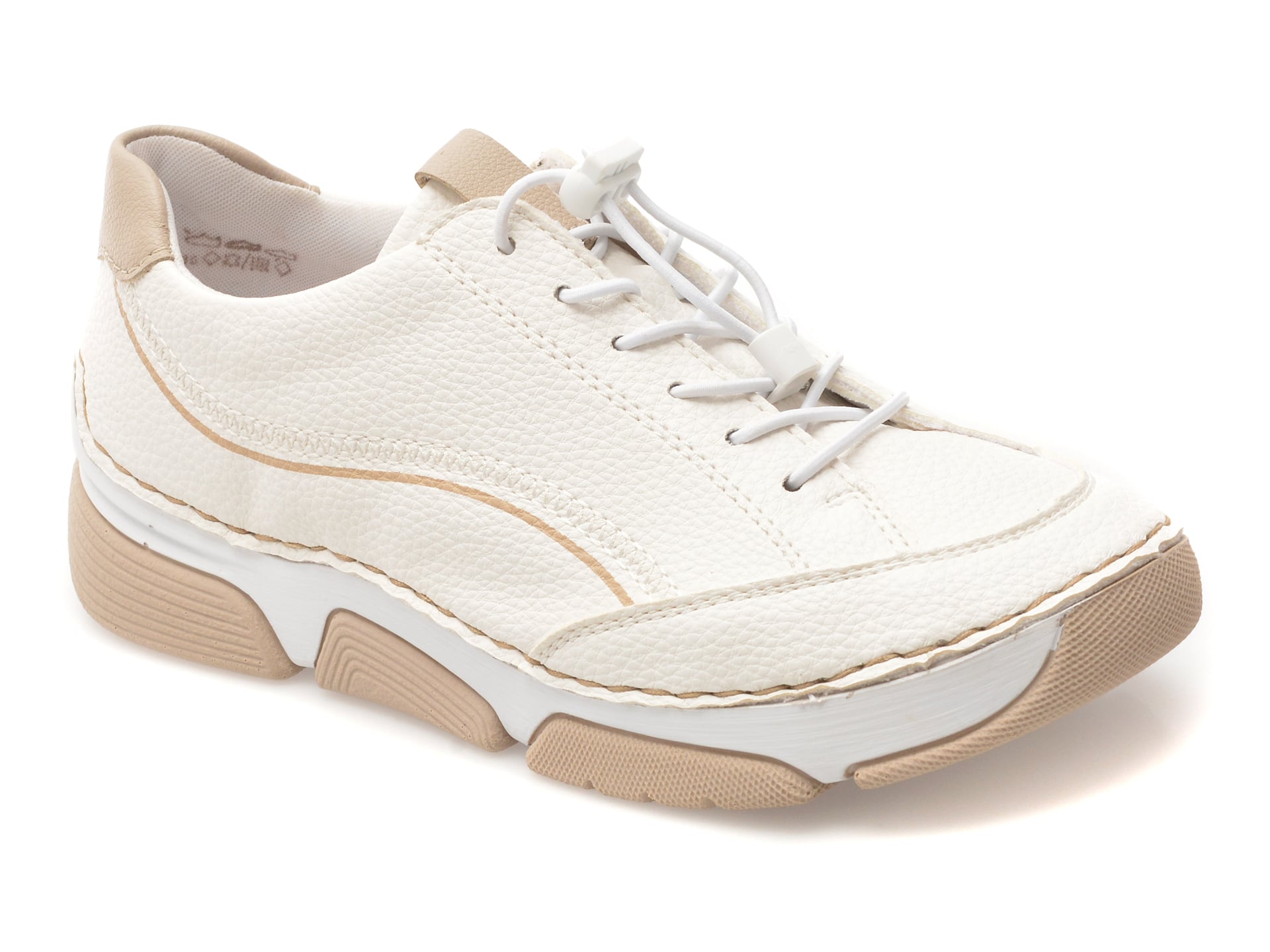 Pantofi sport RIEKER albi, 45969, din piele ecologica
