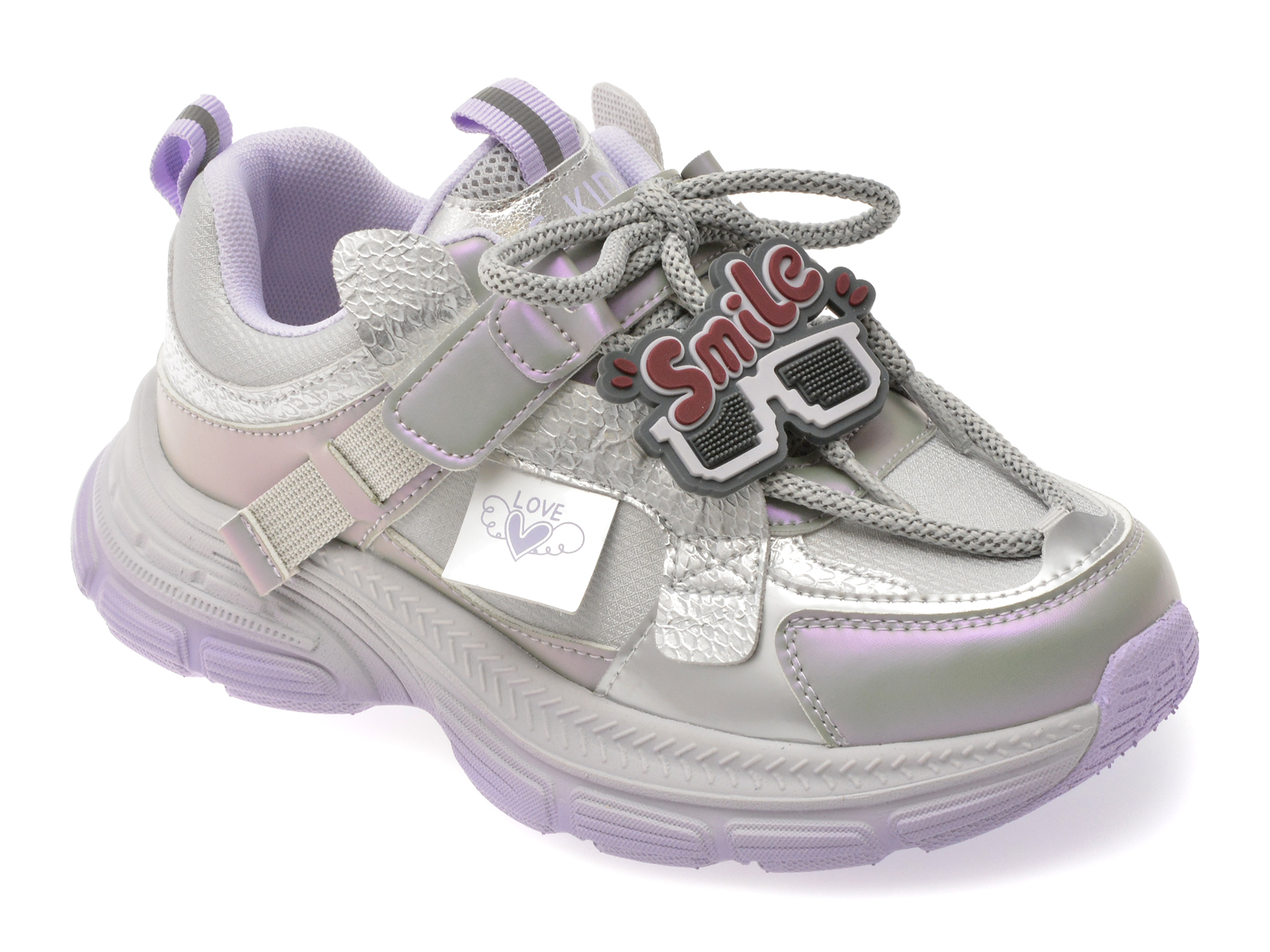 Pantofi sport SELECTION KIDS argintii, 532210, din material textil