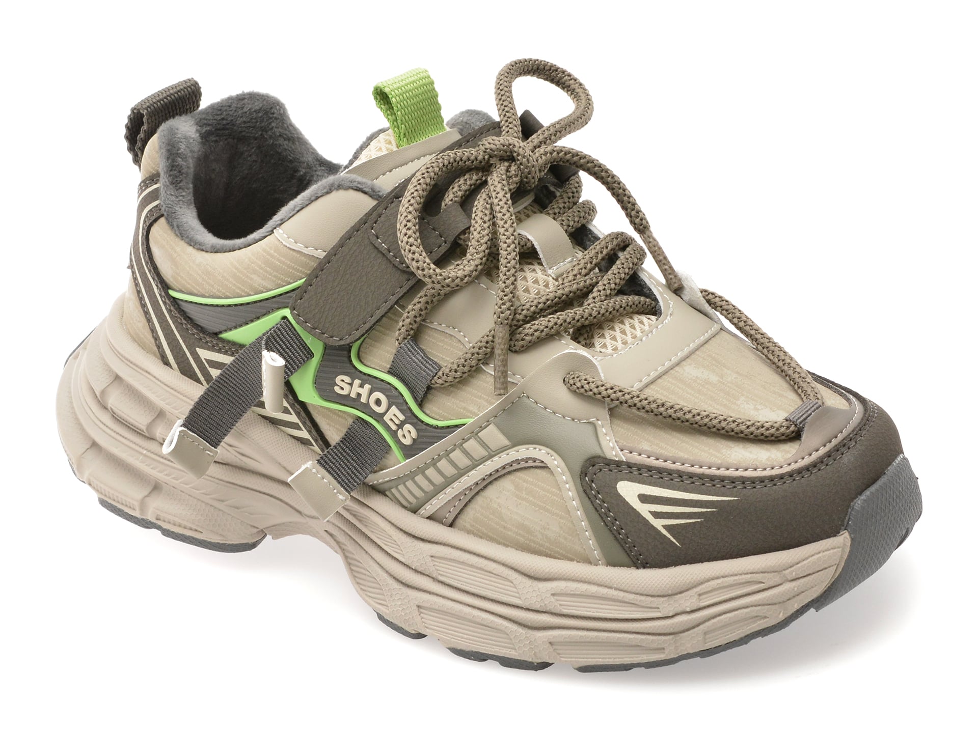 Pantofi sport SELECTION KIDS kaki, 532208, din piele ecologica
