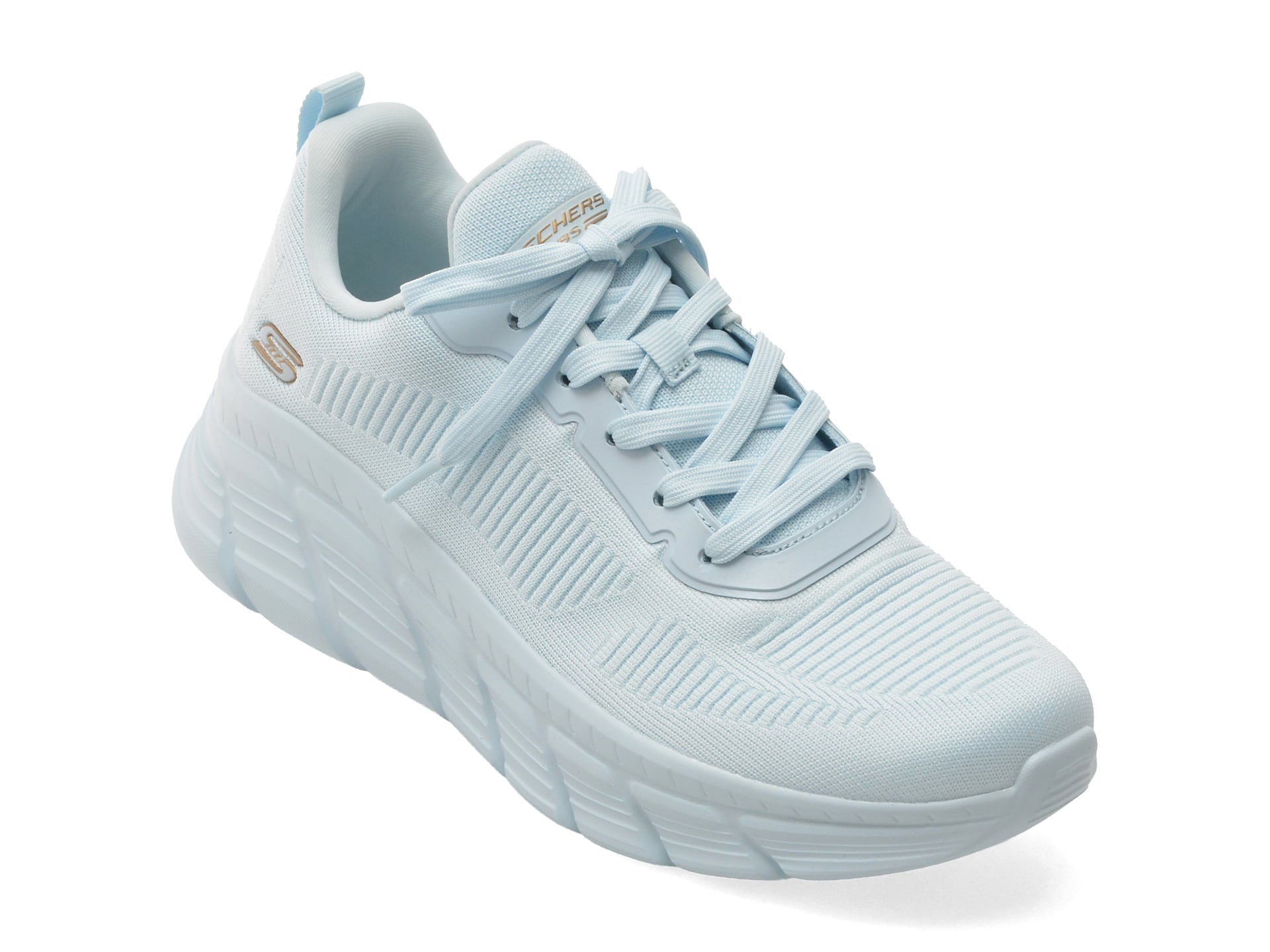 Pantofi sport SKECHERS albastri, BOBS B FLEX HI, din material textil
