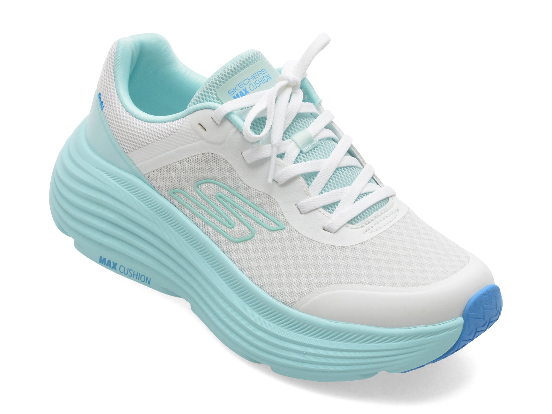 Pantofi sport SKECHERS albi, MAX CUSHIONING ENDEAVOUR, din material textil