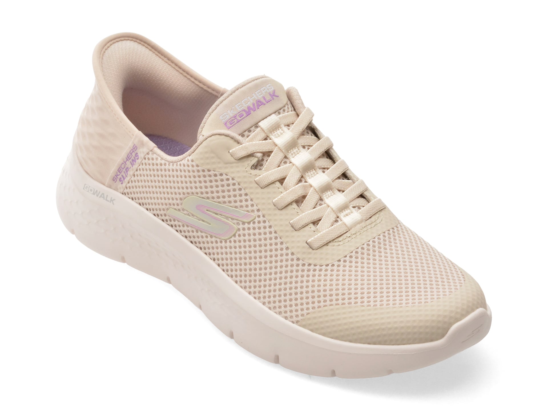 Pantofi sport SKECHERS bej, GO WALK FLEX, din material textil