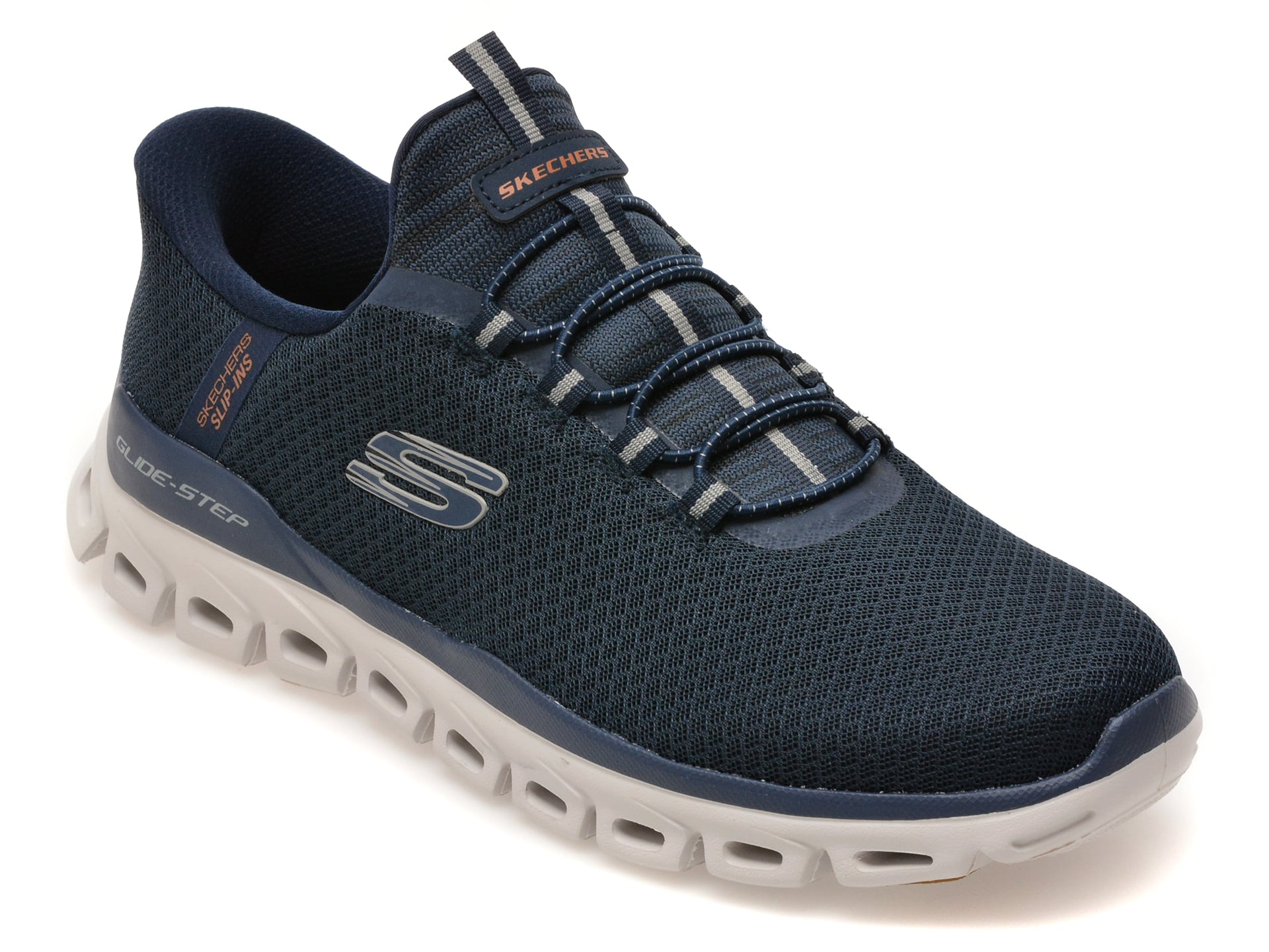 Pantofi sport SKECHERS bleumarin, GLIDE-STEP, din material textil