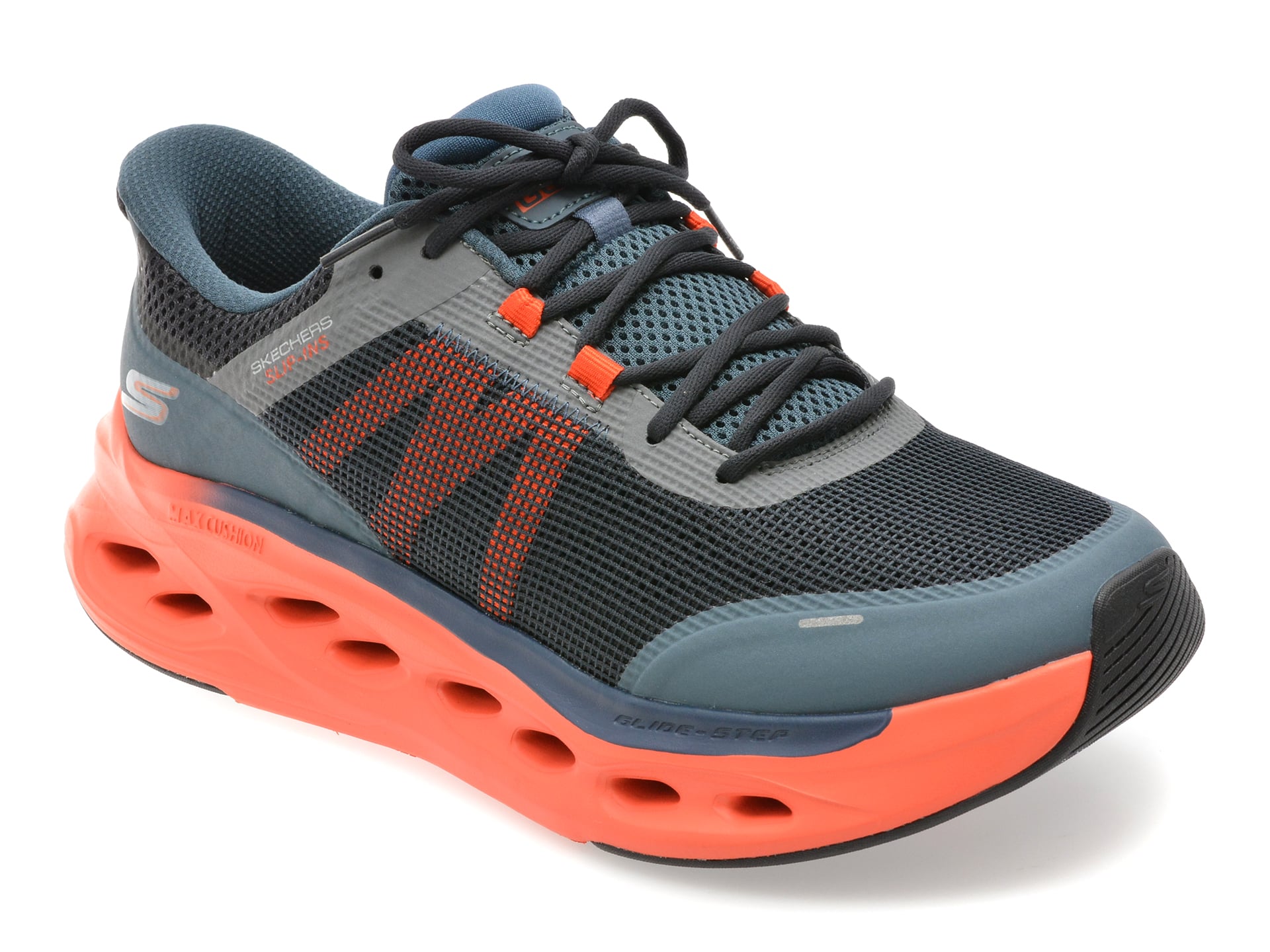 Pantofi sport SKECHERS bleumarin, MAX CUSHIONING GLIDE-STEP, din material textil