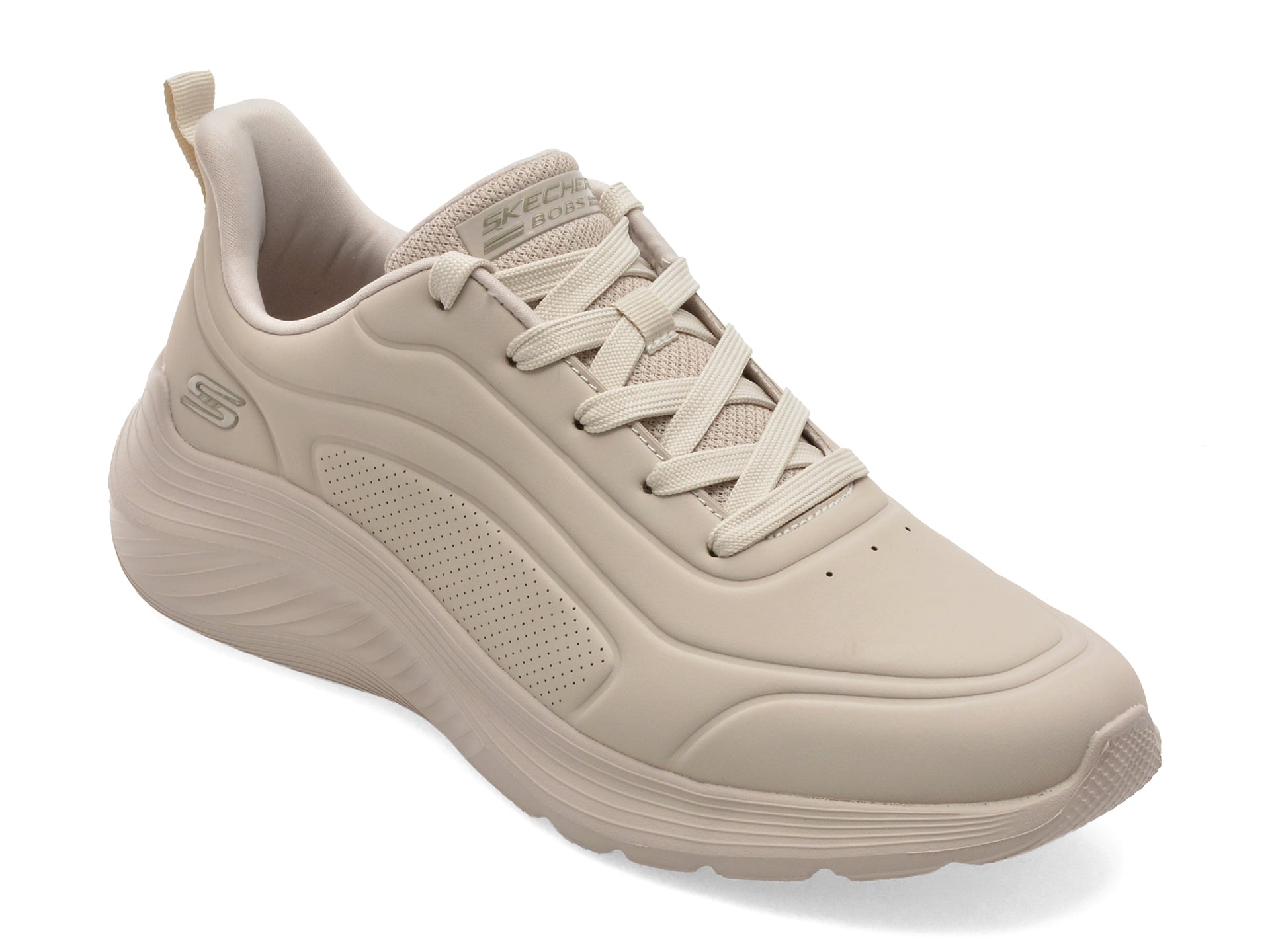 Pantofi sport SKECHERS gri, BOBS SQUAD WAVES, din piele ecologica