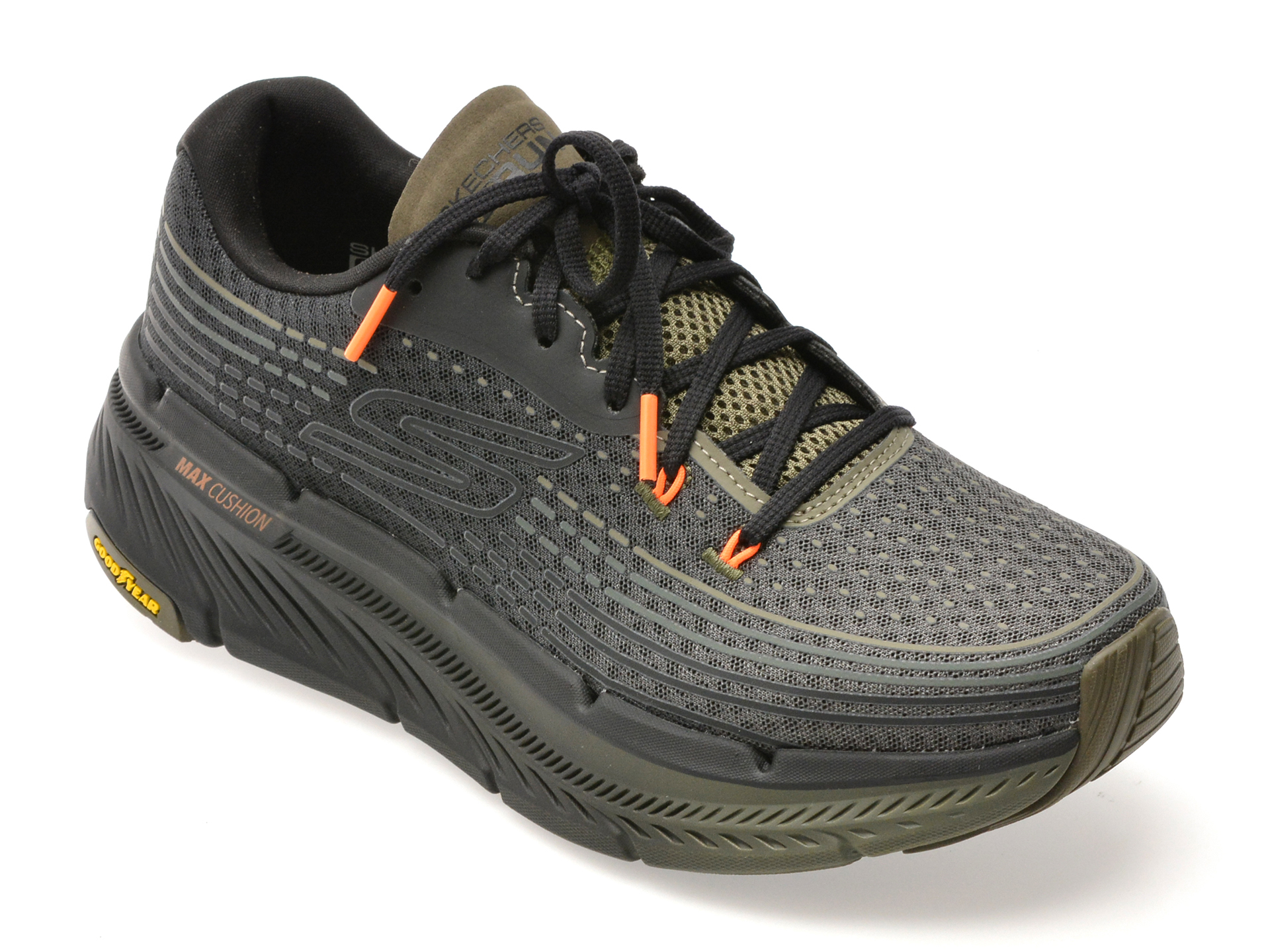 Pantofi sport SKECHERS kaki, MAX CUSHIONING PREMIER 2.0, din material textil