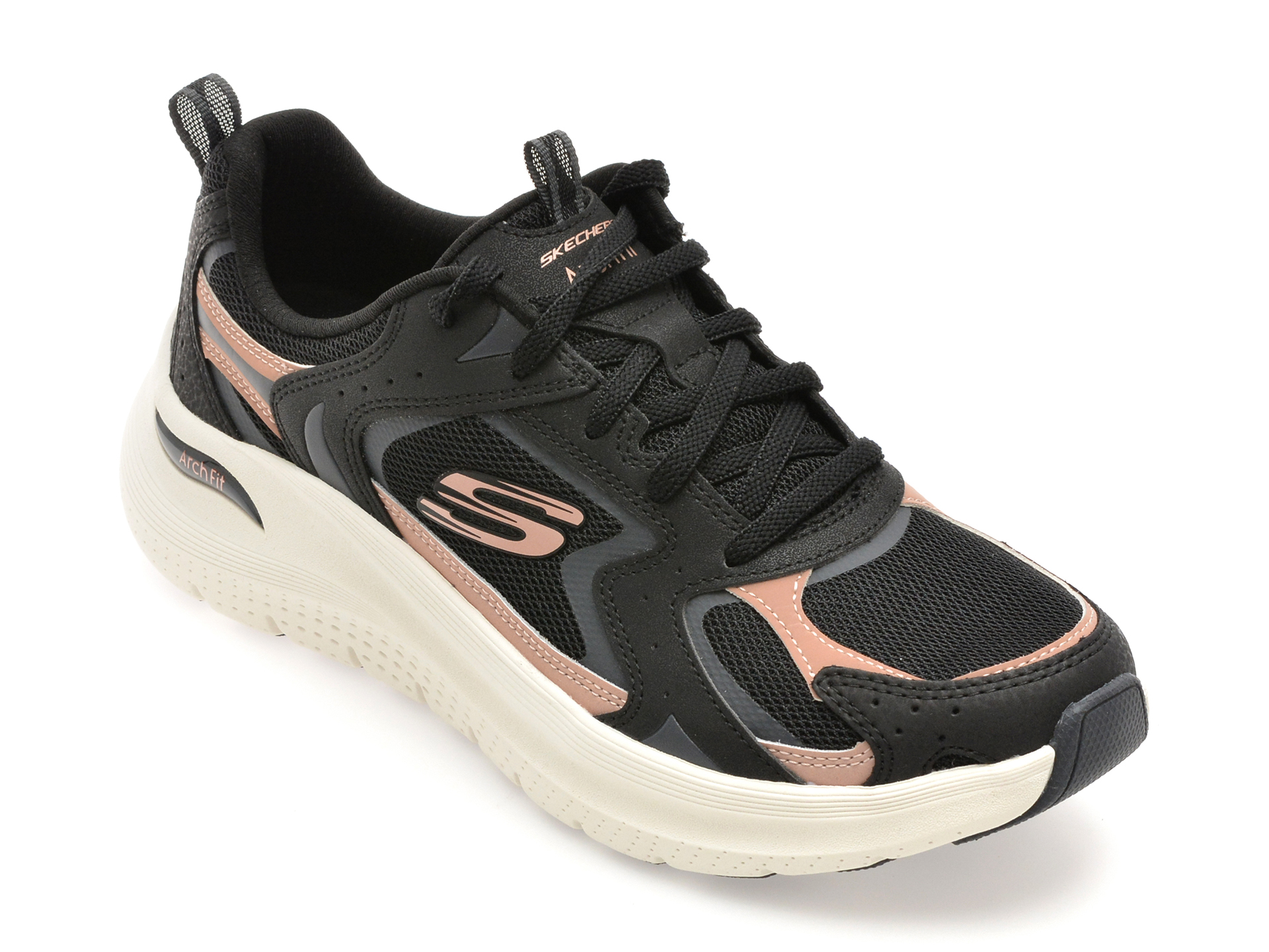 Pantofi sport SKECHERS negri, ARCH FIT 2.0, din material textil