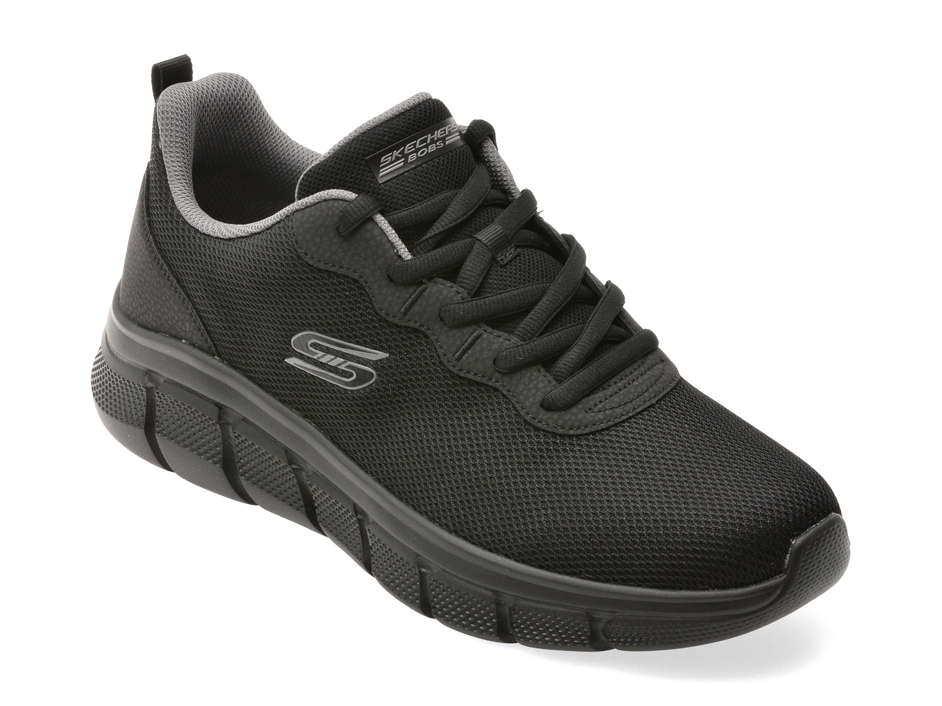 Pantofi sport SKECHERS negri, BOBS B FLEX, din material textil