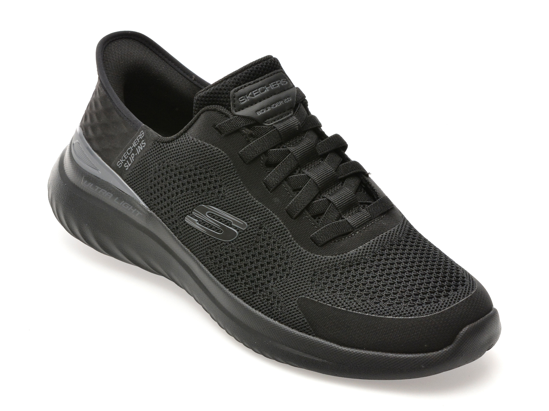 Pantofi sport SKECHERS negri, BOUNDER 2.0, din material textil