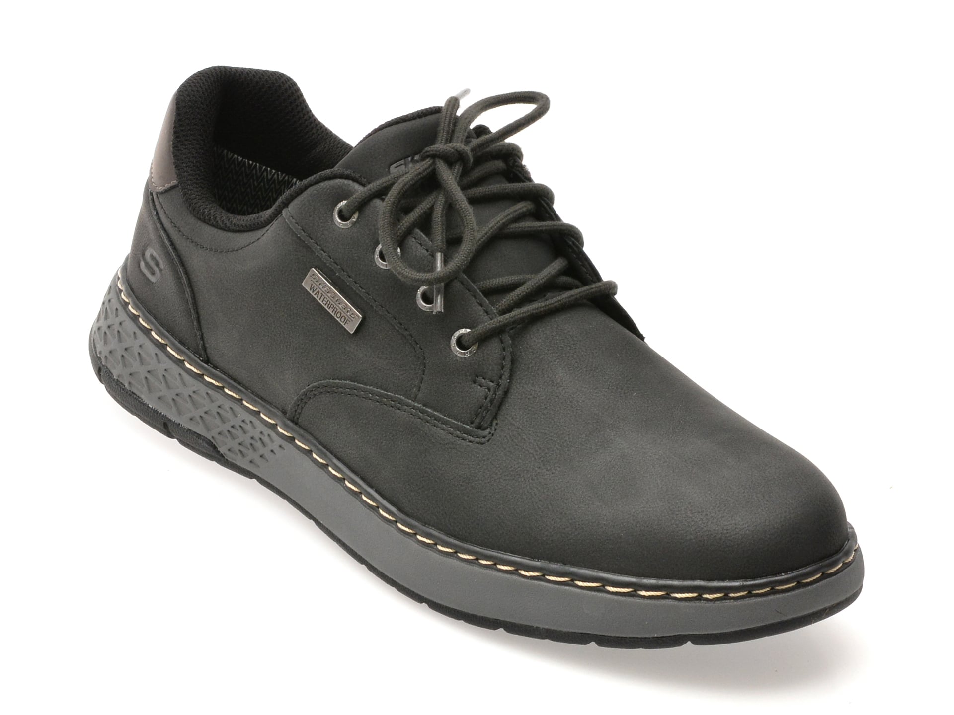 Pantofi sport SKECHERS negri, GARLAN, din piele ecologica