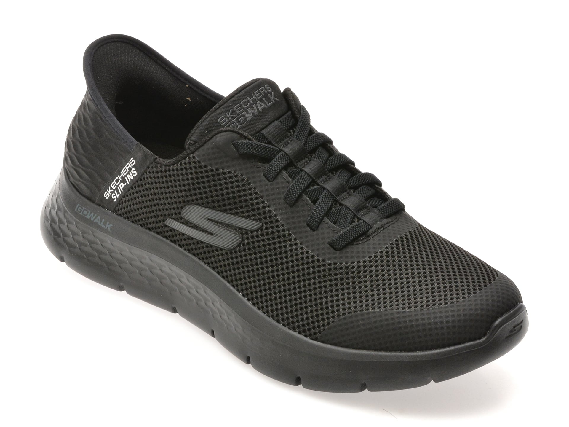 Pantofi sport SKECHERS negri, GO WALK FLEX, din material textil