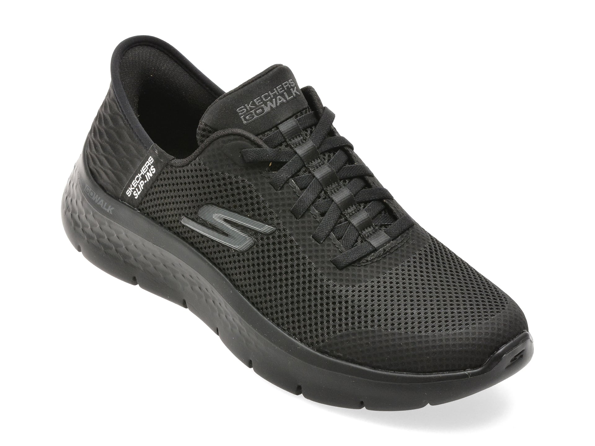 Pantofi sport SKECHERS negri, GO WALK FLEX, din material textil