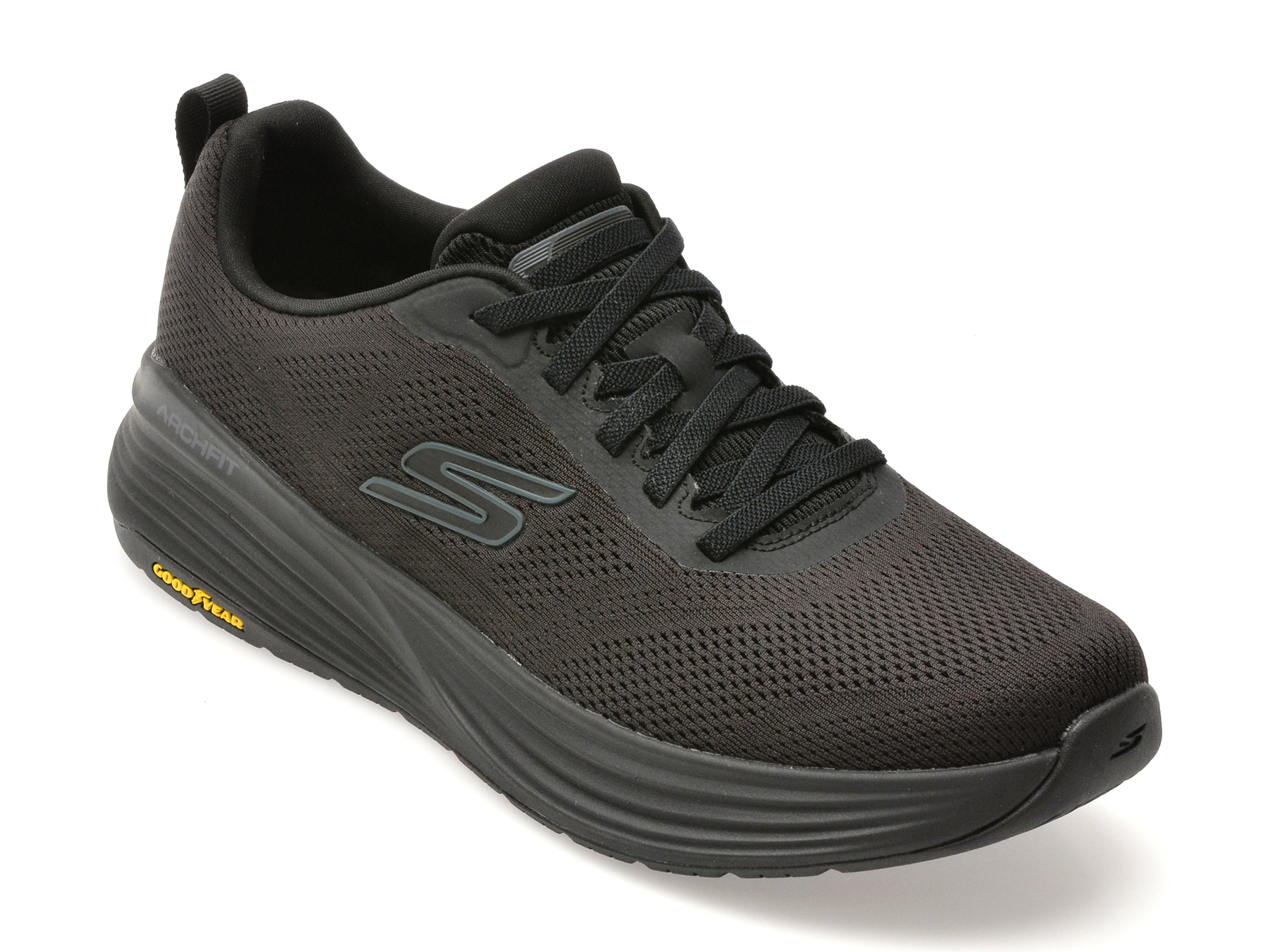 Pantofi sport SKECHERS negri, GO WALK STABILITY 2.0, din material textil