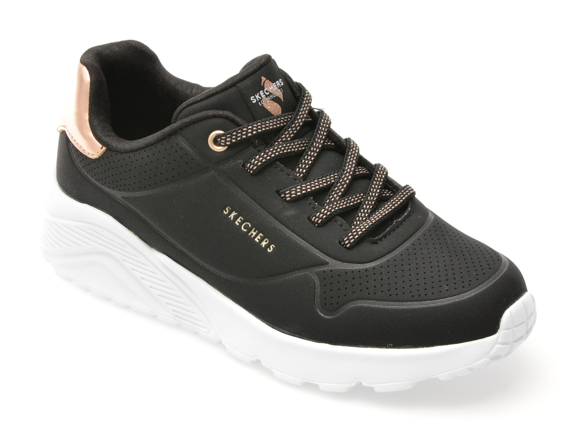 Pantofi sport SKECHERS negri, UNO LITE, din piele ecologica