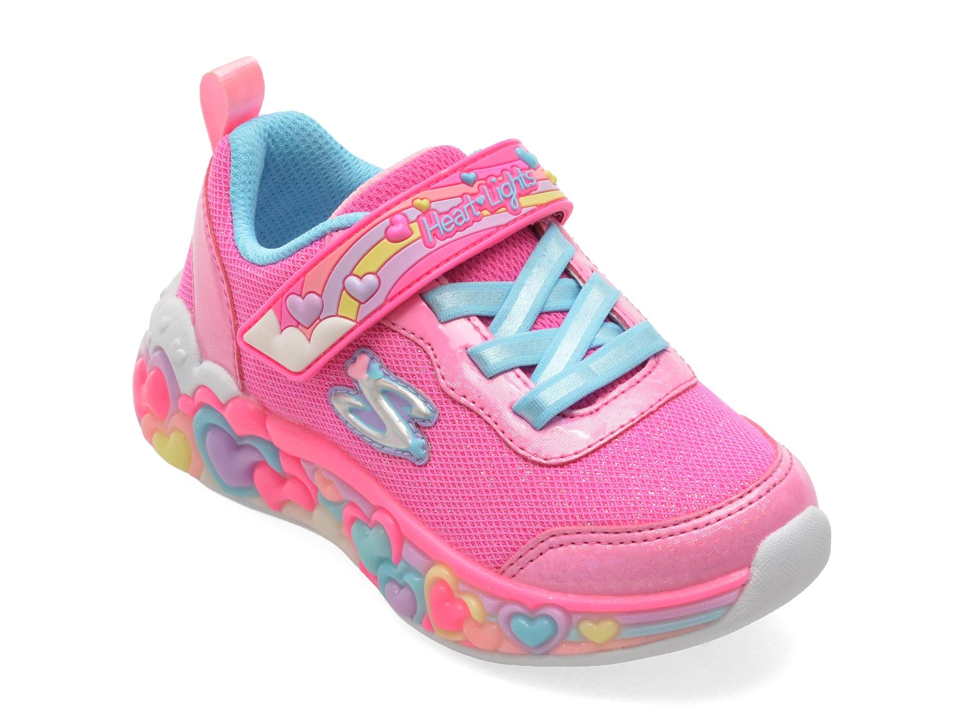 Pantofi sport SKECHERS roz, ETERNAL HEART LIGHTS, din material textil