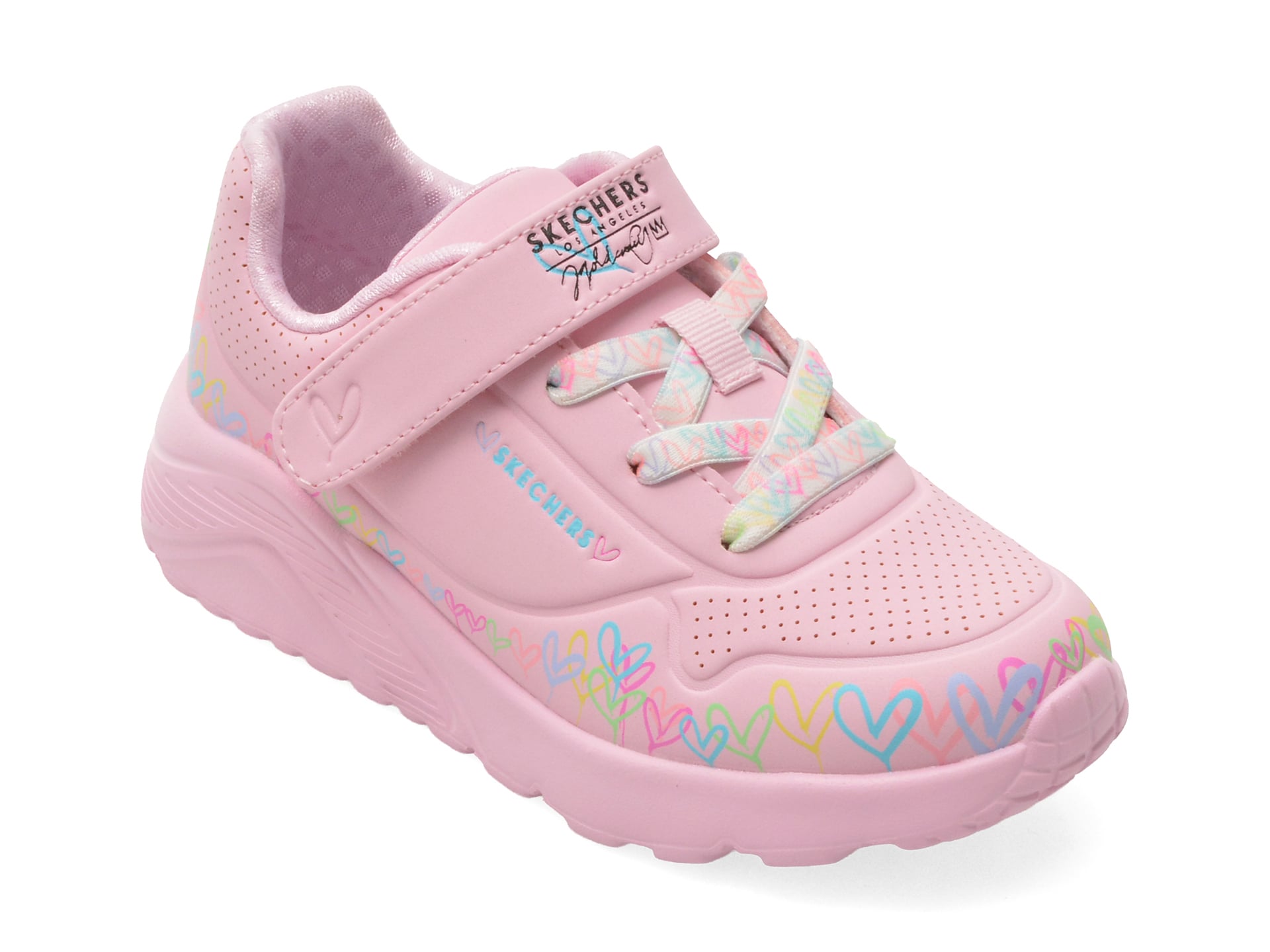Pantofi sport SKECHERS roz, UNO LITE, din piele ecologica