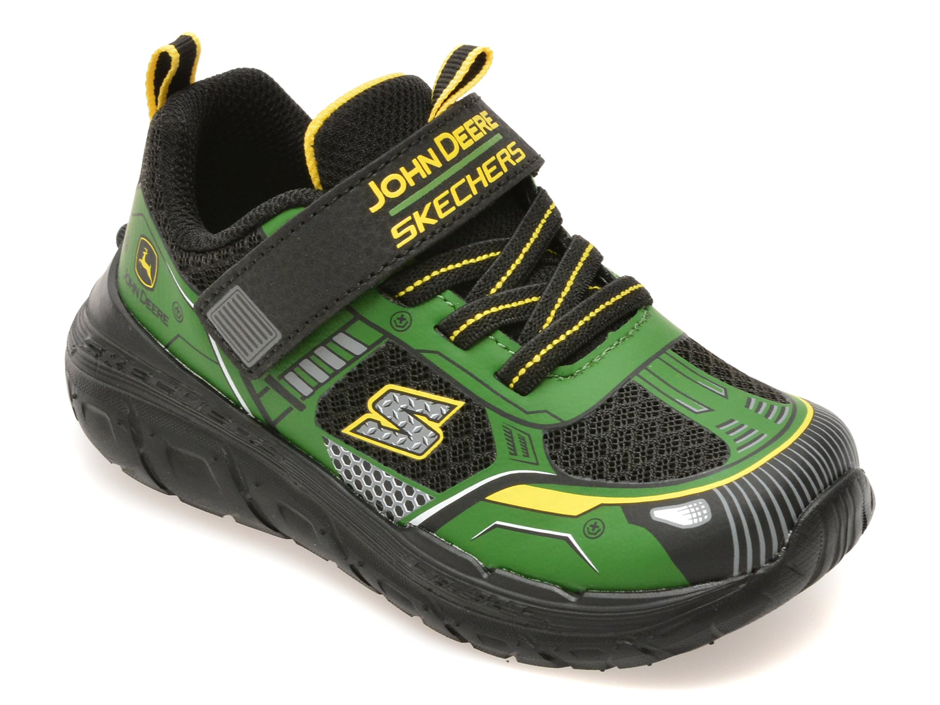 Pantofi sport SKECHERS verzi, SKECH TRACKS, din piele ecologica