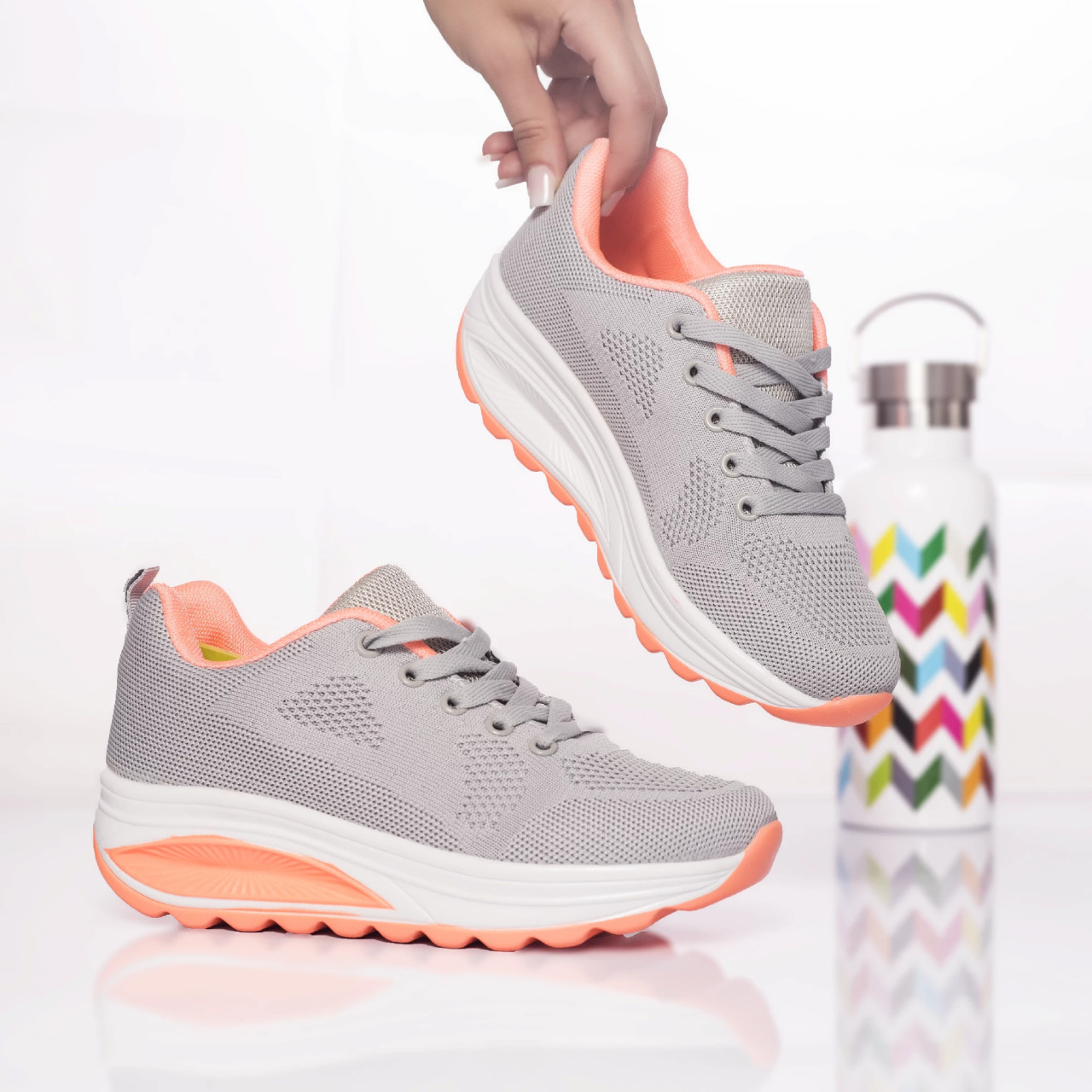 Pantofi sport textil gri anastasy - poza 4