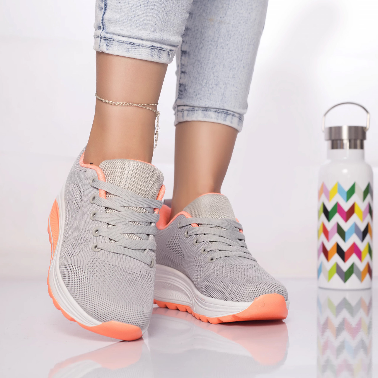 Pantofi sport textil gri anastasy - poza 5