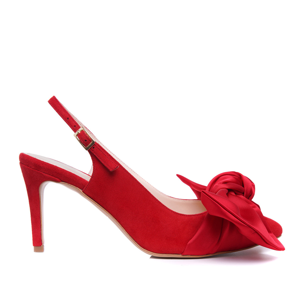 Pantofi Vesa, Piele Intoarsa, Rosii - 37 / 9.5 cm