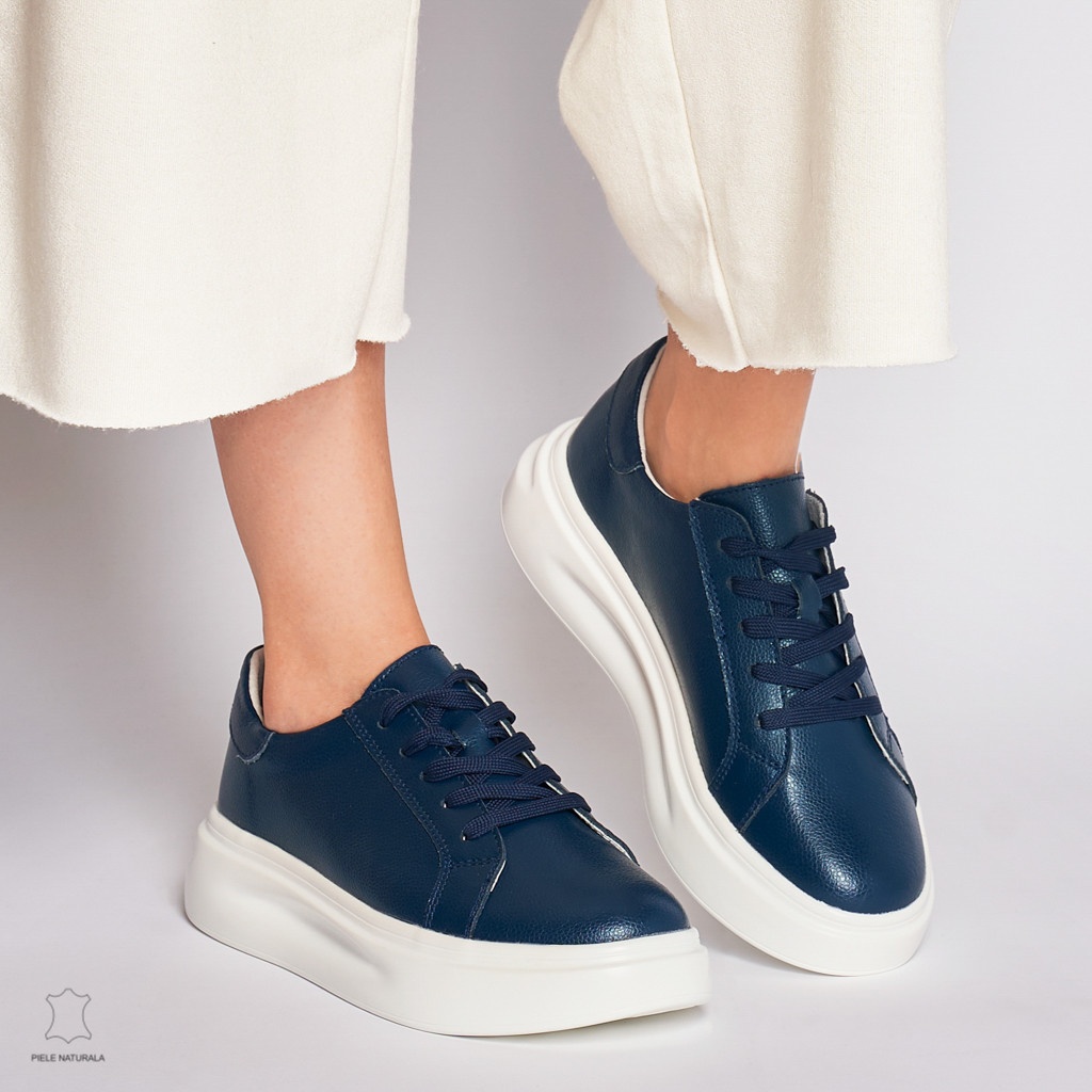 Pantofii casual de dama din piele naturală cu șiret comozi și versatili CRL1447