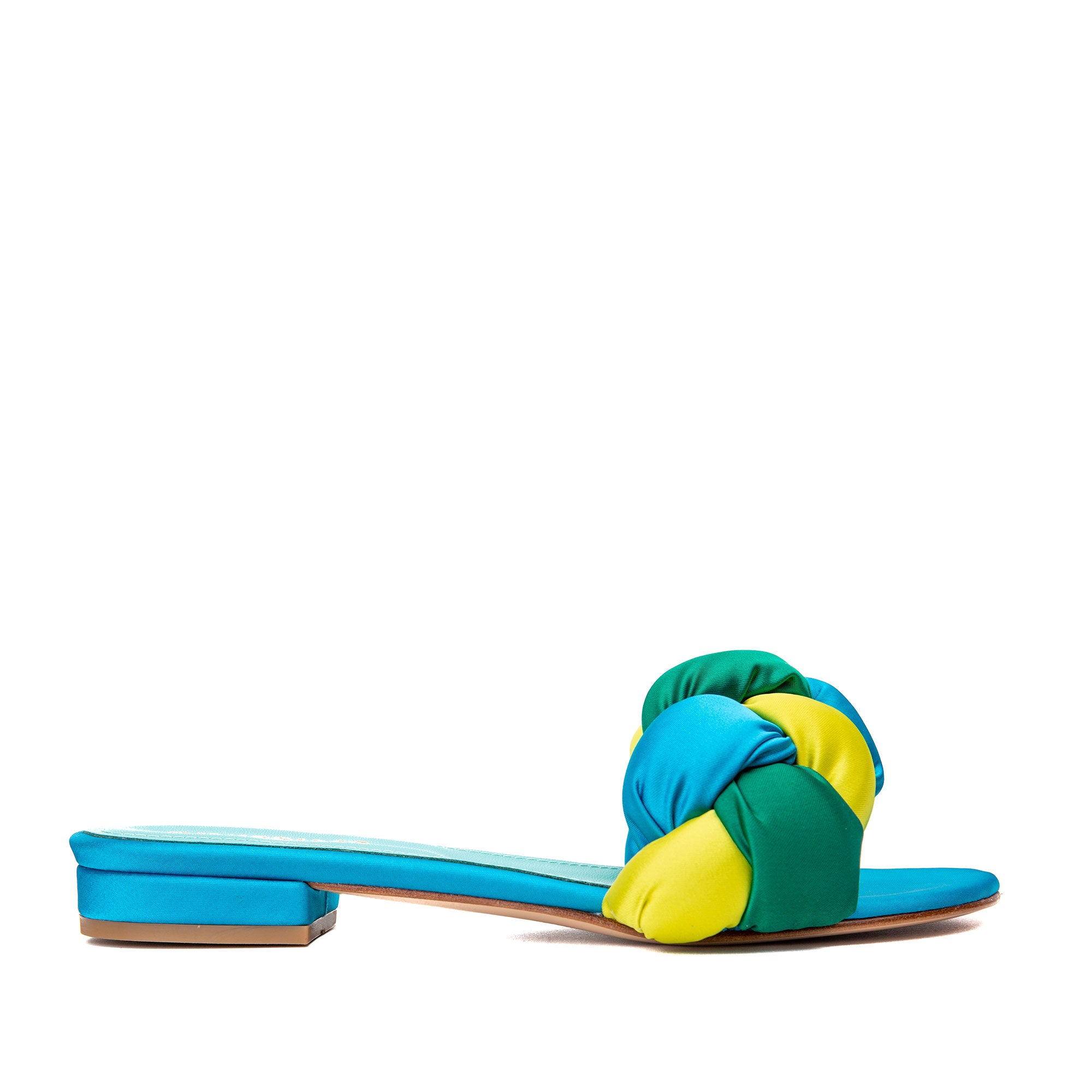 Papuci Adele Satin, Aqua - 38 / 8 cm - Subtire