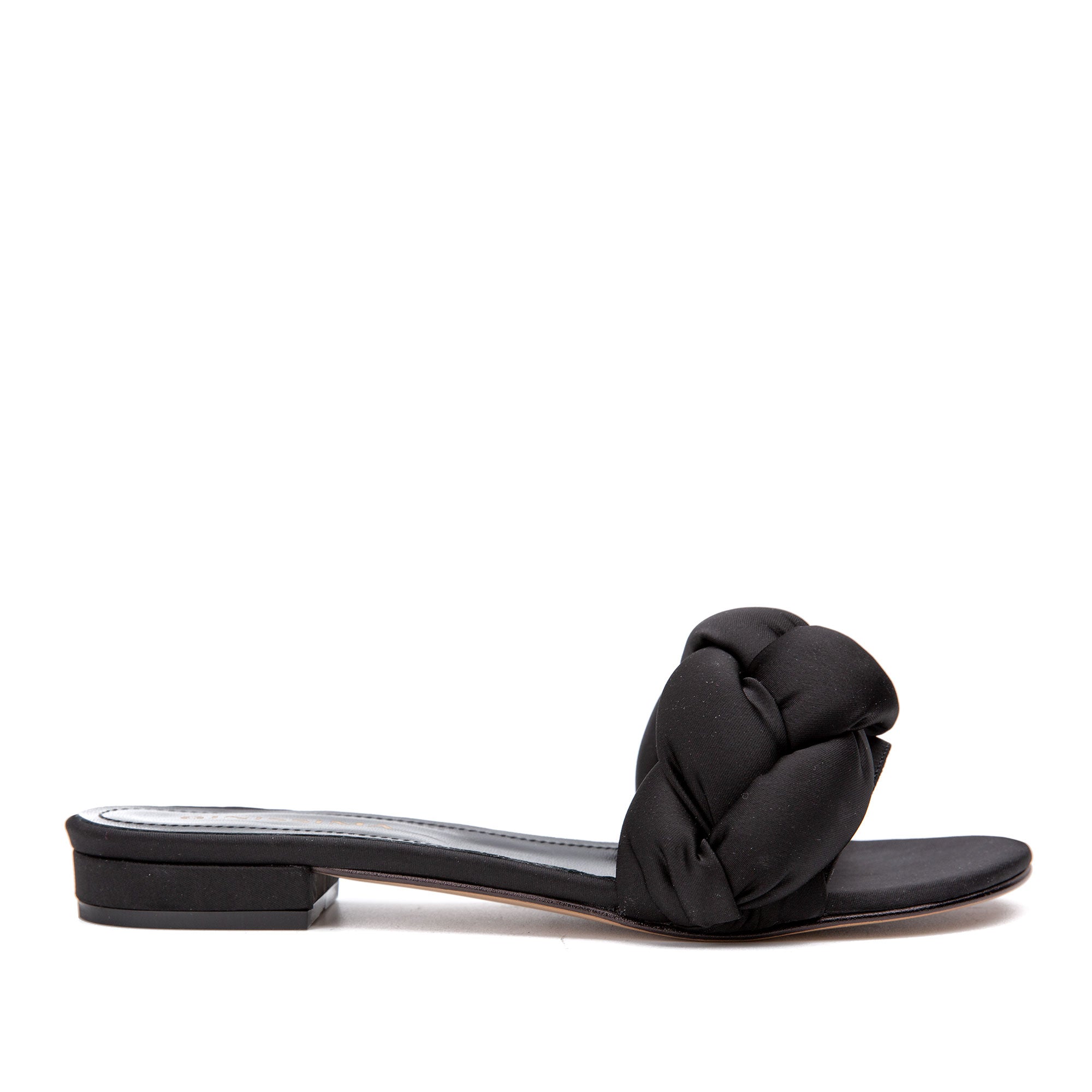 Papuci Adele Satin, Negri - 35 / 6 cm - Gros