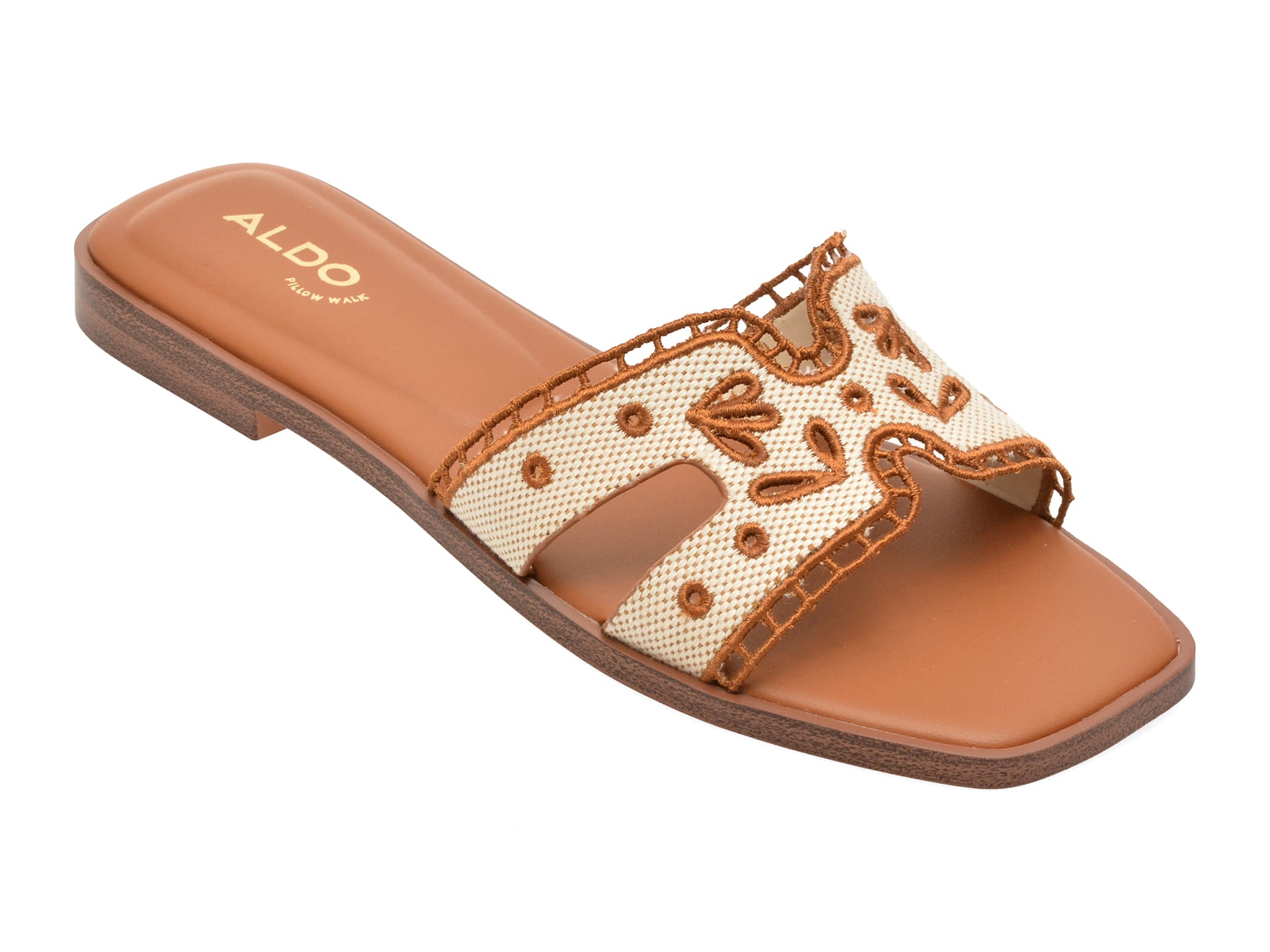 Papuci ALDO bej, ITSANDAL 101, din material textil