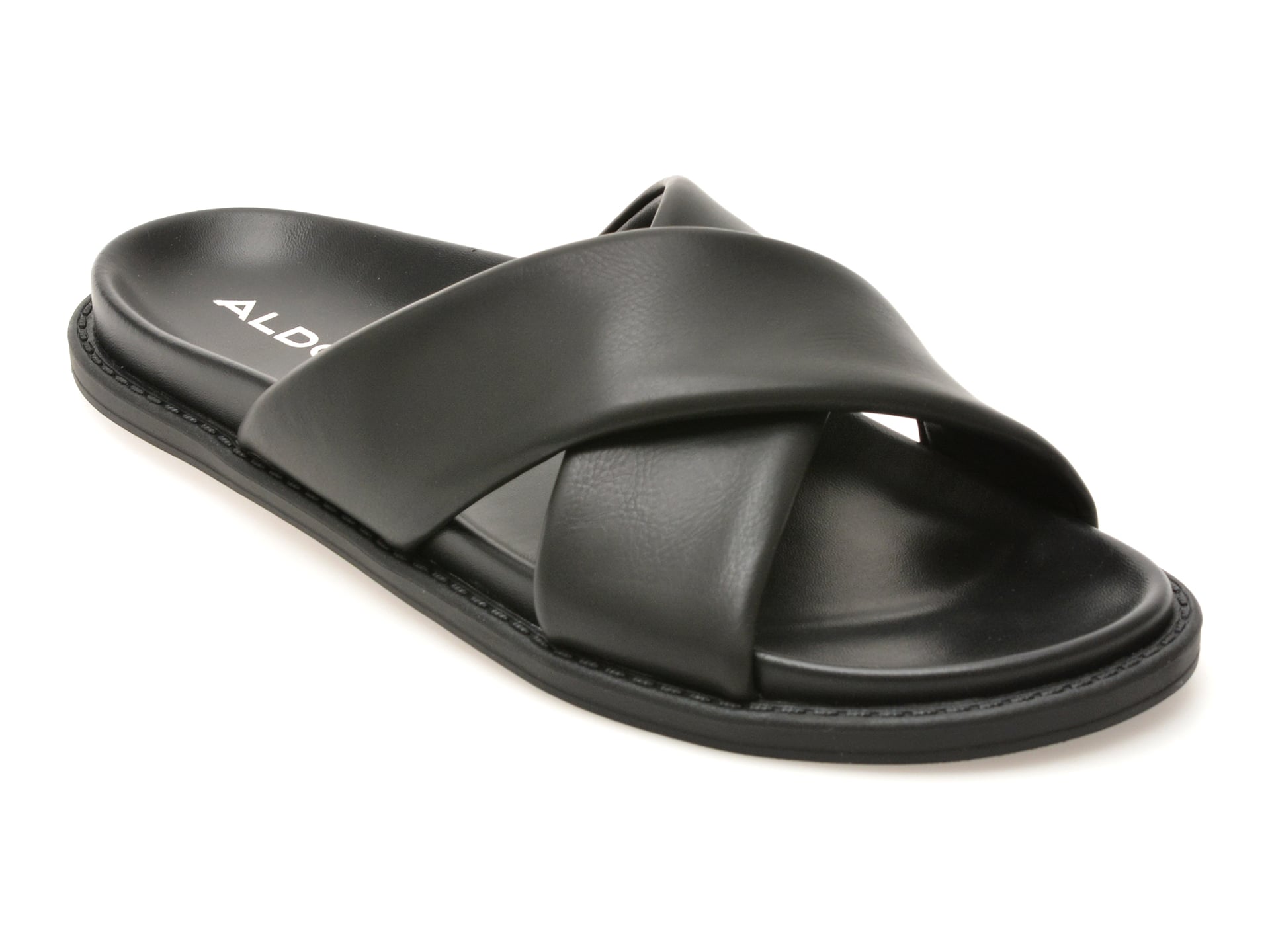 Papuci ALDO negri, BORGO 001, din piele ecologica