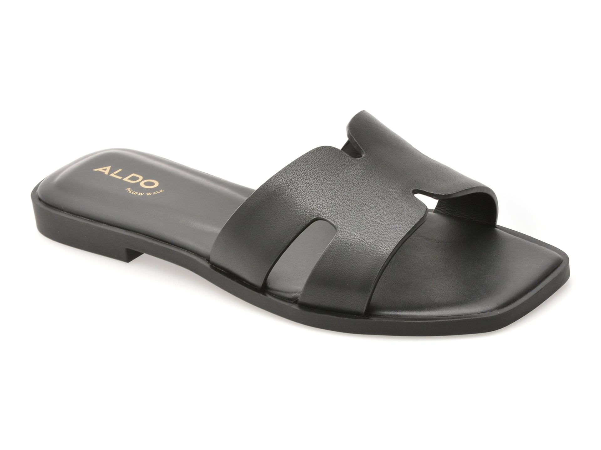 Papuci ALDO negri, ITSANDAL 001, din piele naturala