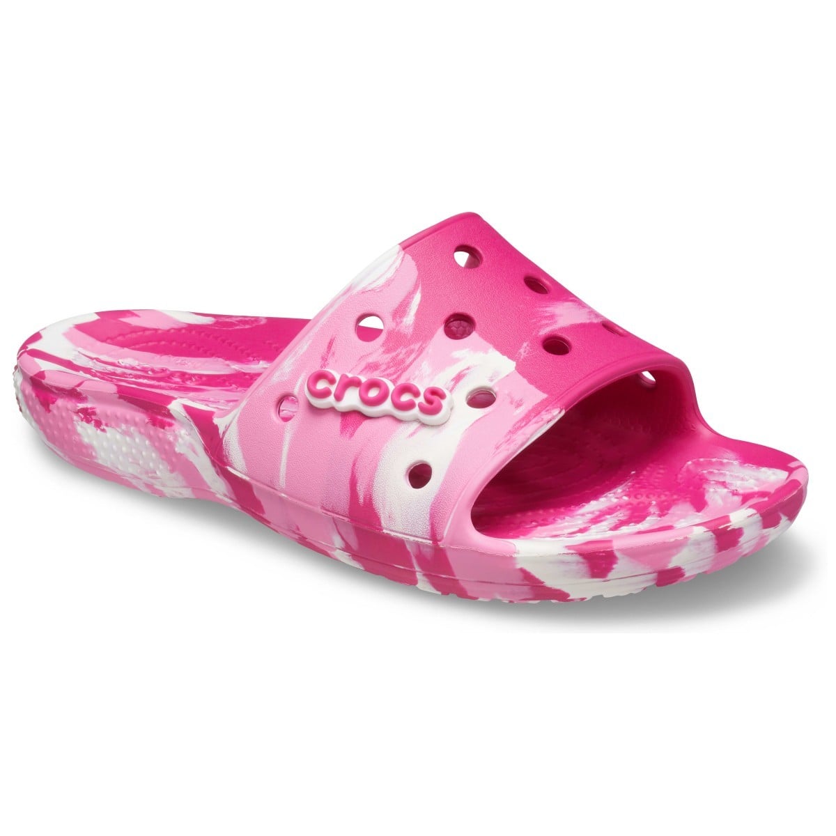 Papuci Classic Crocs Marbled Slide Roz - Candy Pink/Pink Lemonade - poza 2