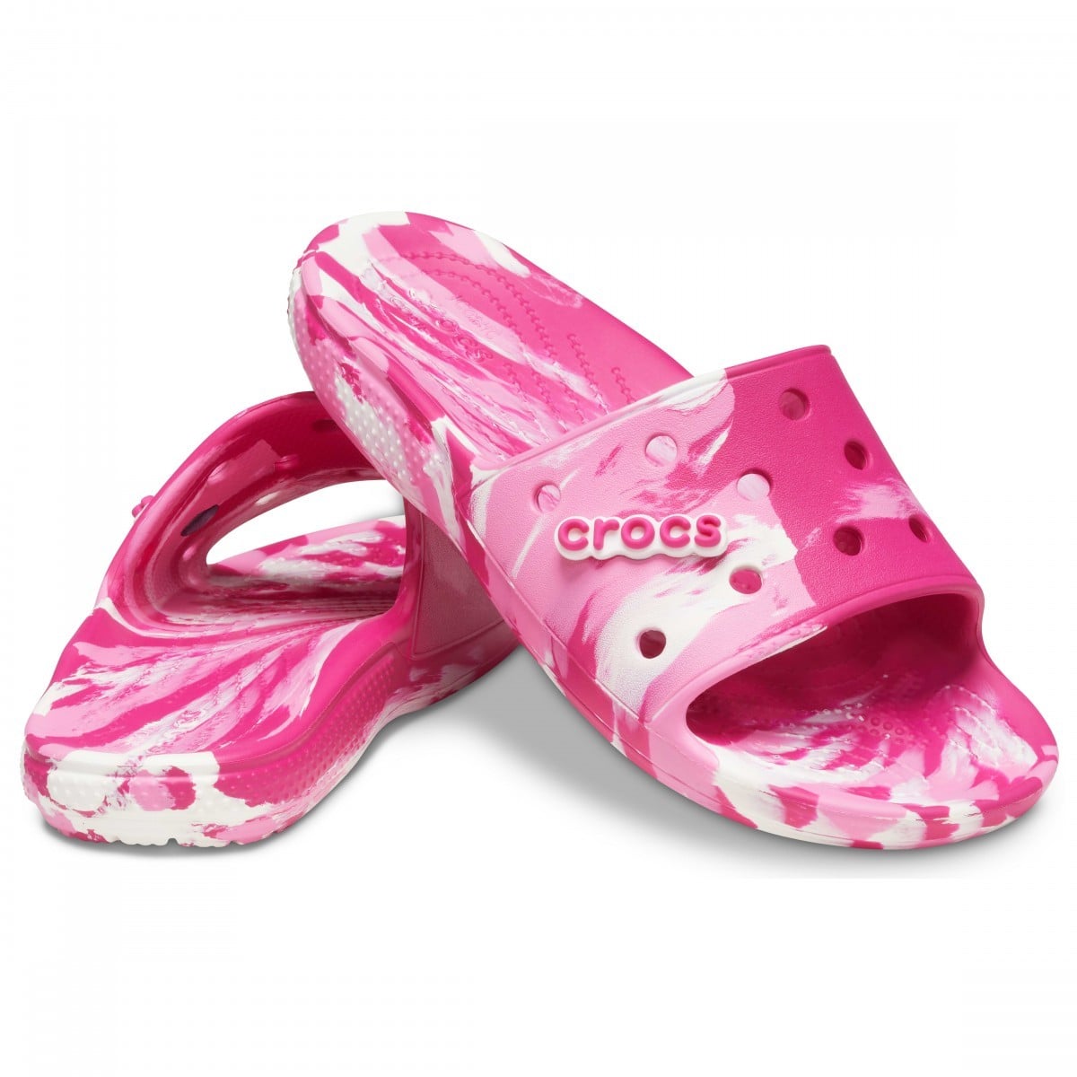 Papuci Classic Crocs Marbled Slide Roz - Candy Pink/Pink Lemonade - poza 5