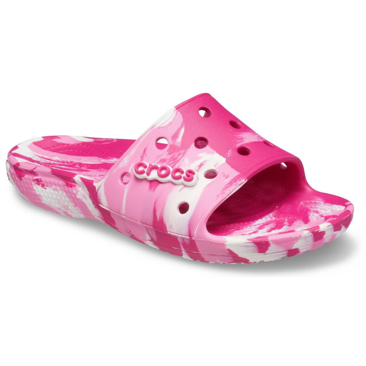 Papuci Classic Crocs Marbled Slide Roz - Candy Pink/Pink Lemonade - poza 2