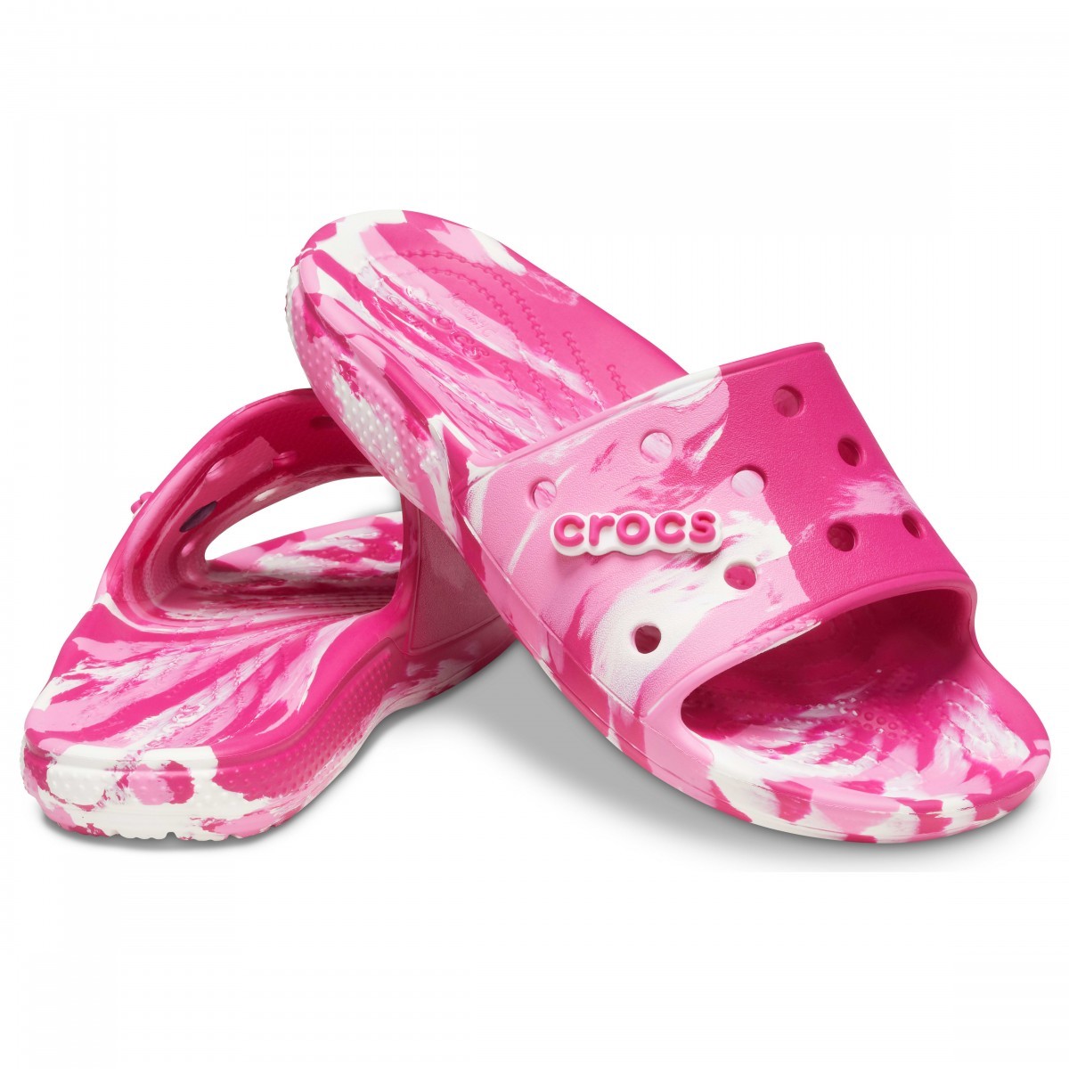 Papuci Classic Crocs Marbled Slide Roz - Candy Pink/Pink Lemonade - poza 5
