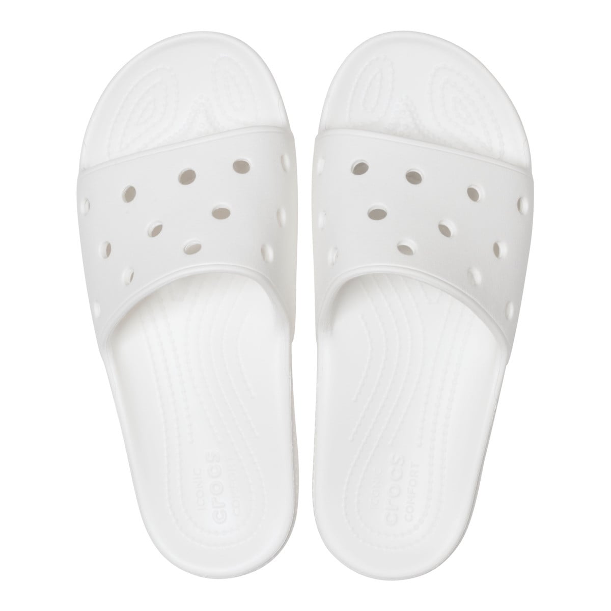 Papuci Classic Crocs Slide Iconic Crocs Comfort Alb - White - poza 5